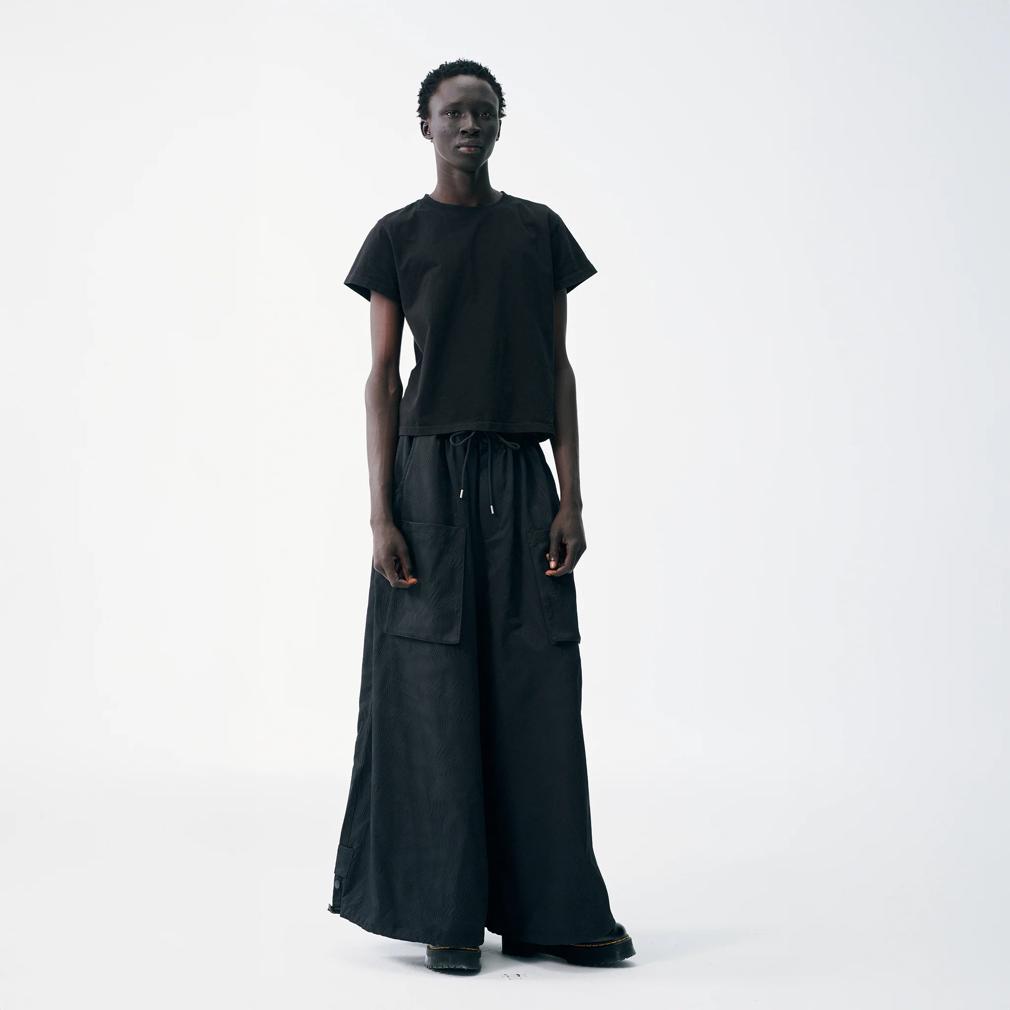 Wide Leg Yemi Pants - Topographical Black - Image 4
