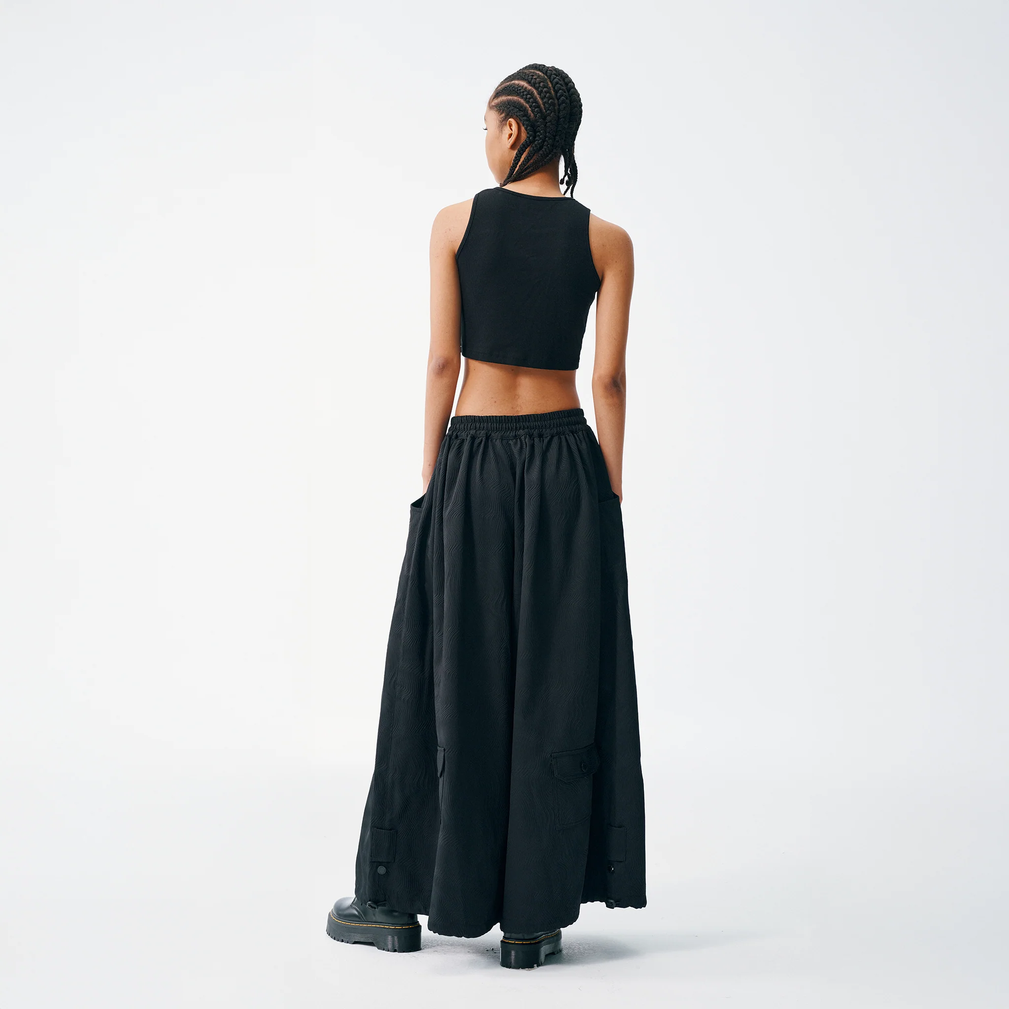 Wide Leg Yemi Pants - Topographical Black - Image 7