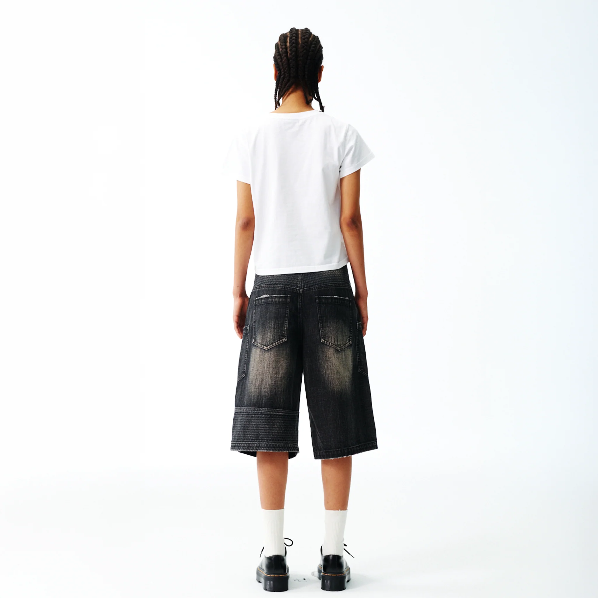 Angular Utility Pocket Faded Jorts - Onyx - Image 11