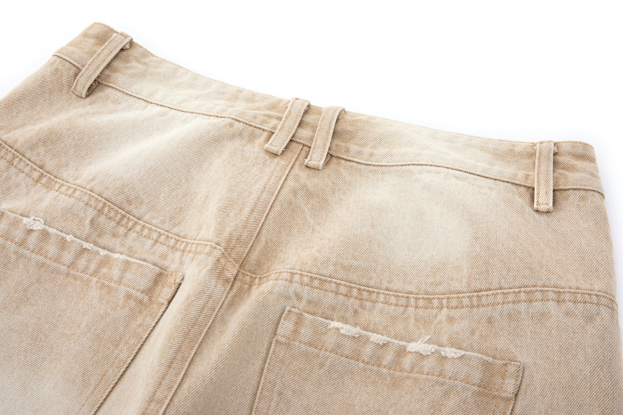 Anglular Utility Pocket Faded Jorts - Sand - Image 11