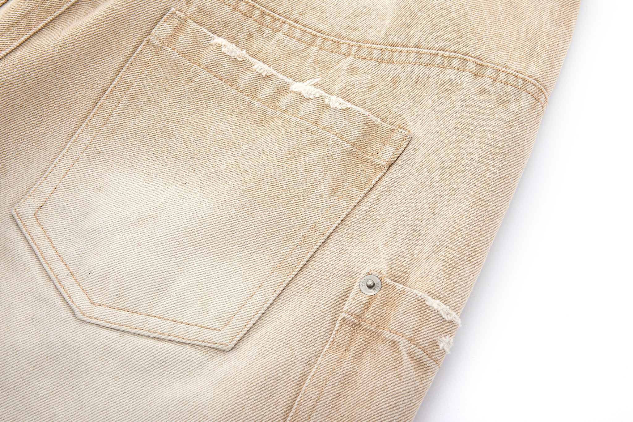 Anglular Utility Pocket Faded Jorts - Sand - Image 12