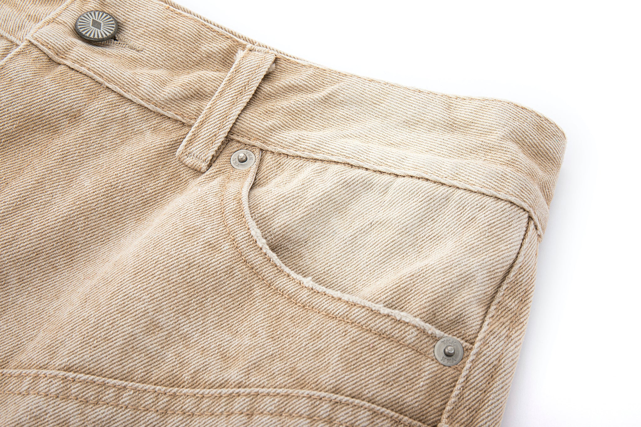 Anglular Utility Pocket Faded Jorts - Sand - Image 8