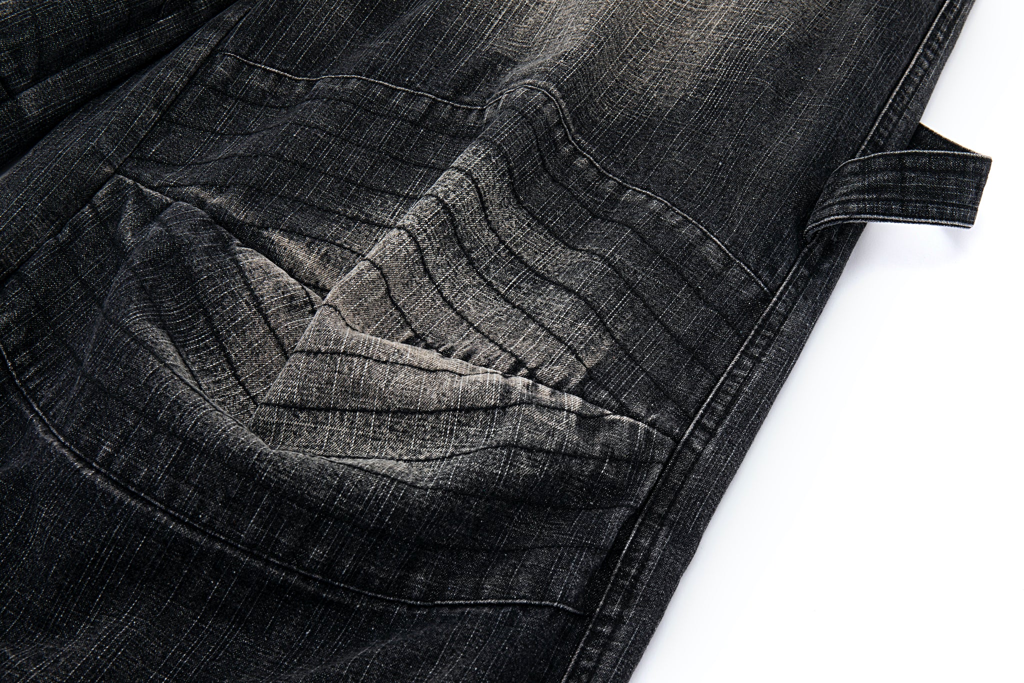 Wide Leg Carpenter Jeans - Fractal Knee Panels, Onyx - Image 12