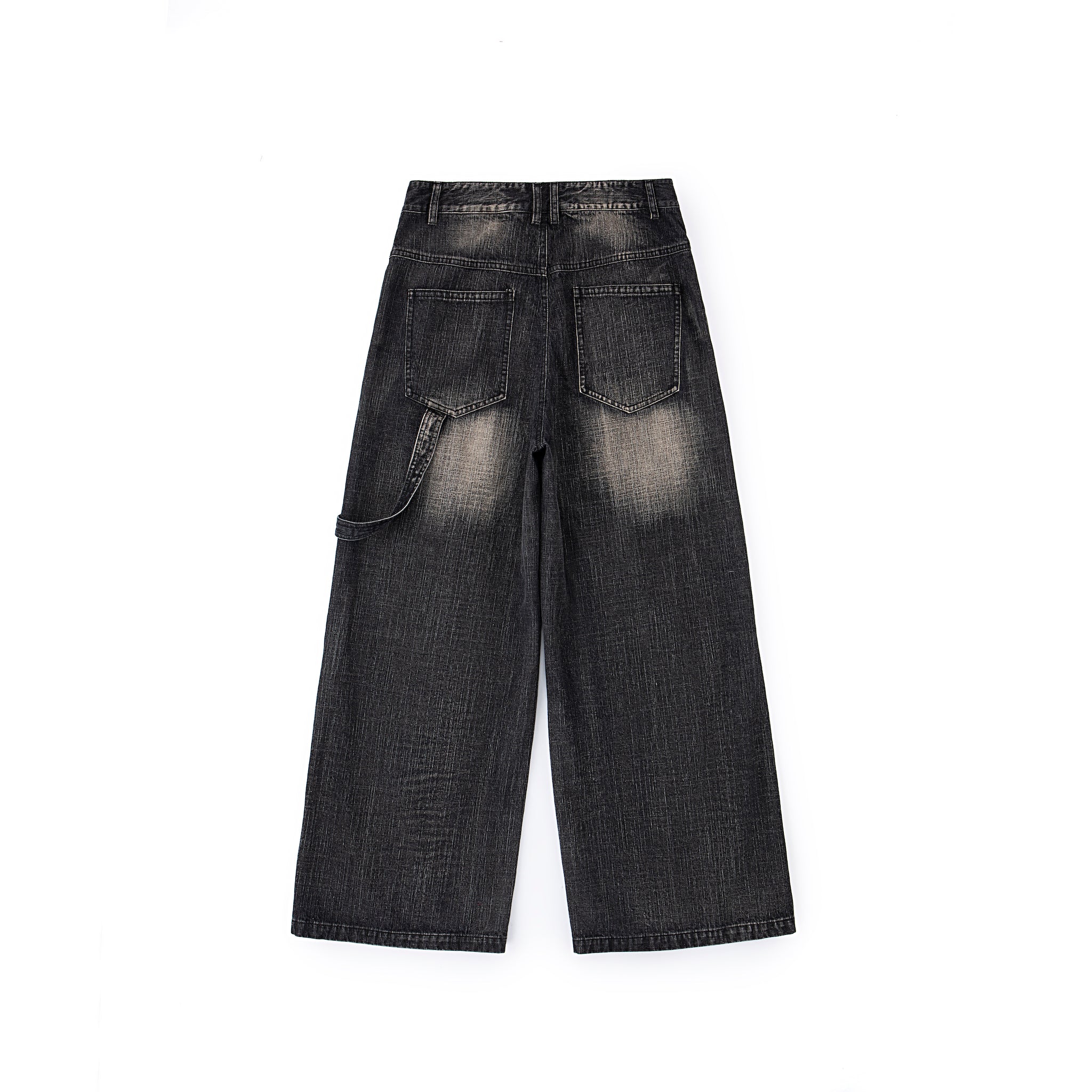 Wide Leg Carpenter Jeans - Fractal Knee Panels, Onyx - Image 5