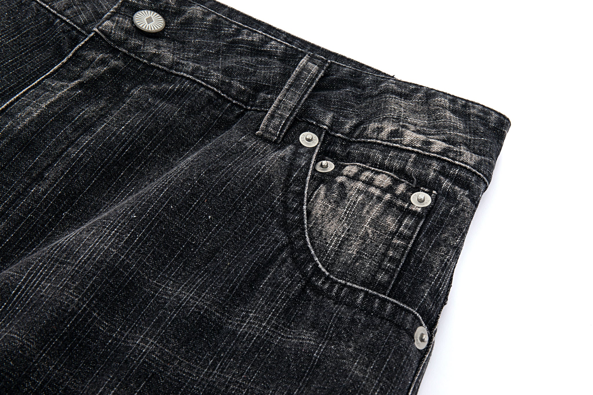 Wide Leg Carpenter Jeans - Fractal Knee Panels, Onyx - Image 9
