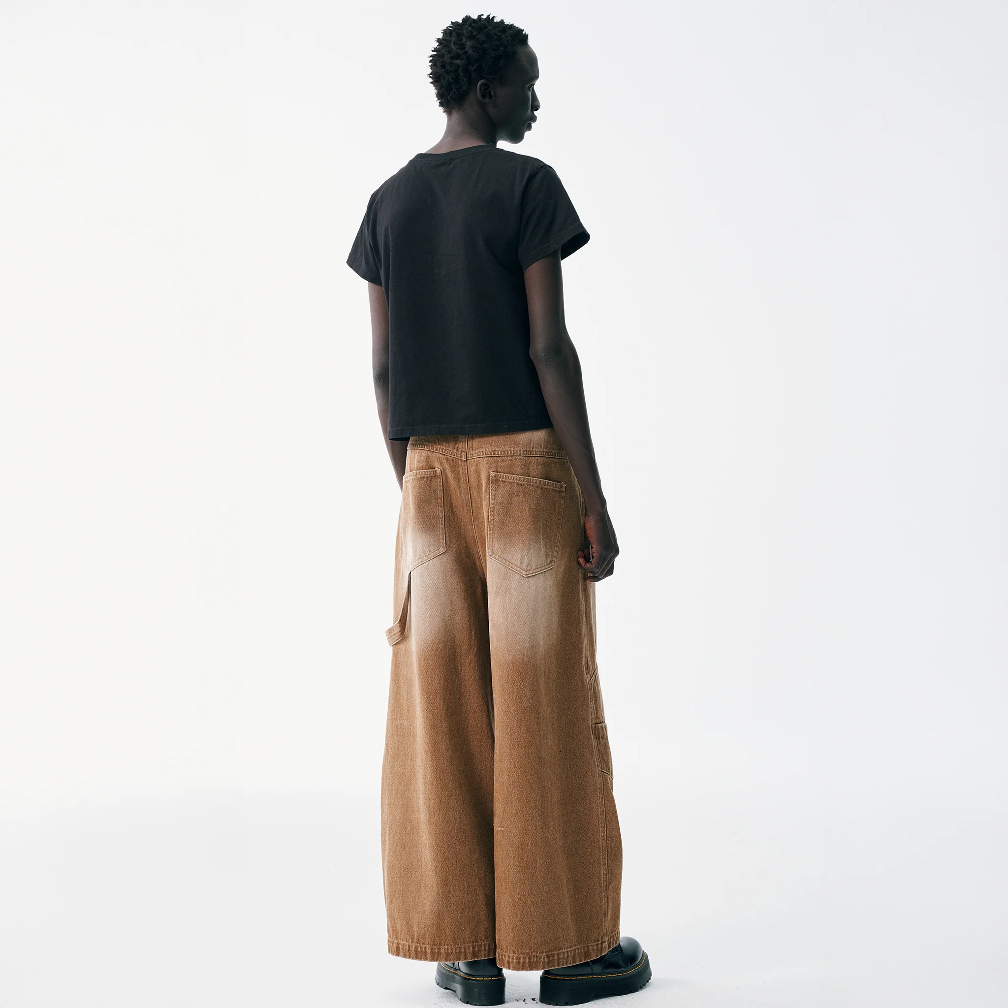 Wide Leg Carpenter Jeans - Fractal Knee Panels, Sand - Image 8