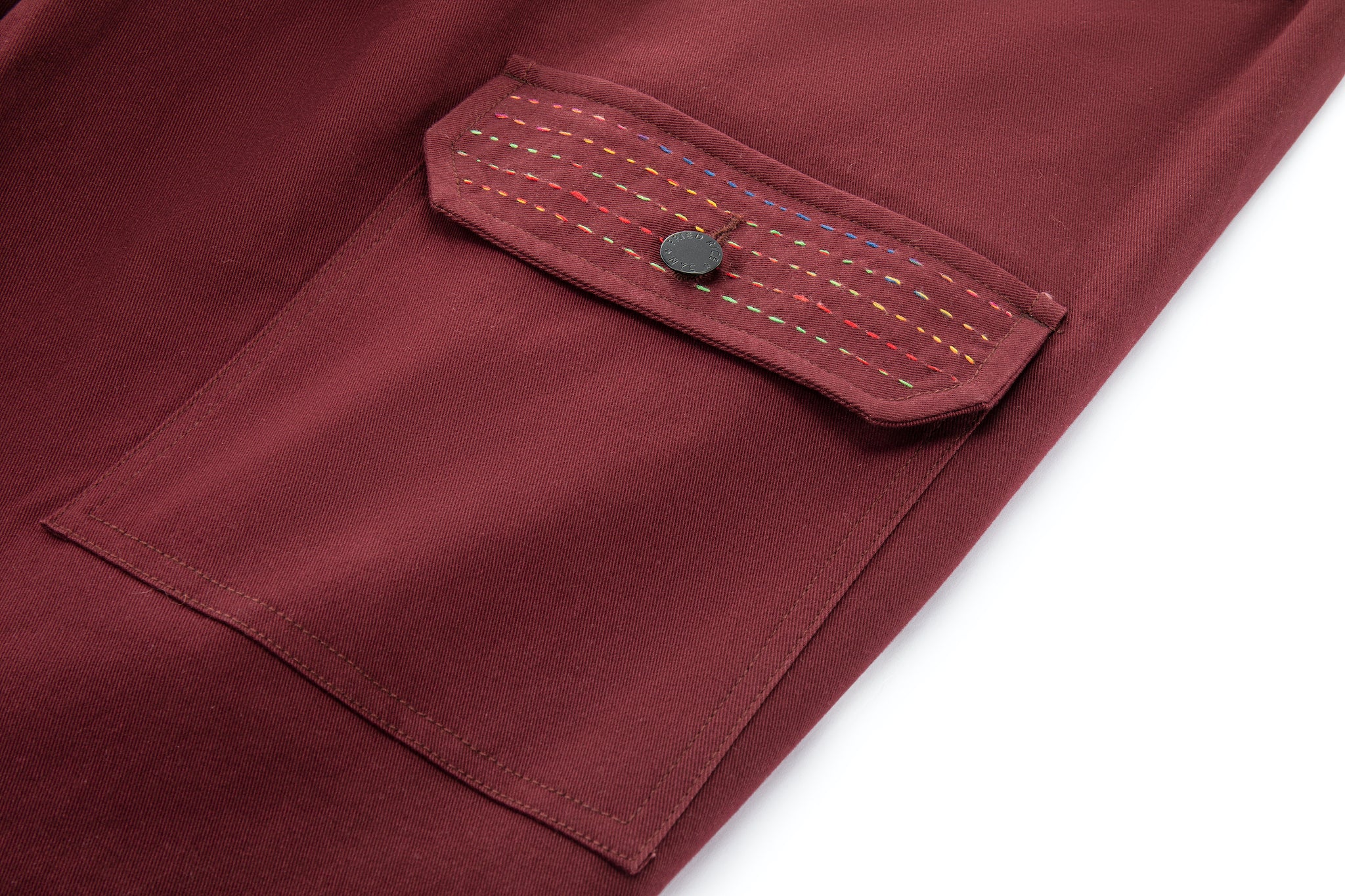 Sashiko Wide Leg - Oxblood - Image 2