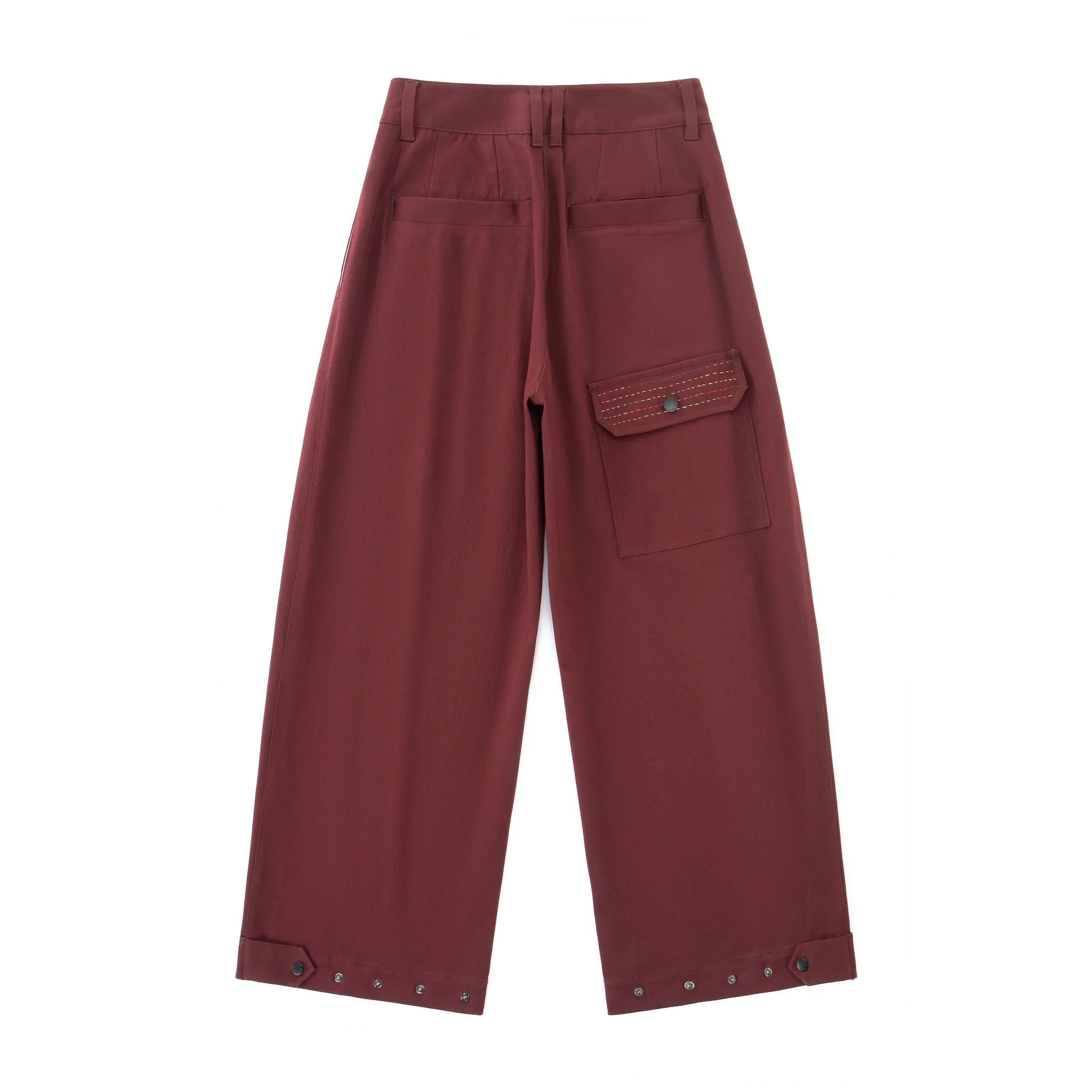 Sashiko Wide Leg - Oxblood - Image 5