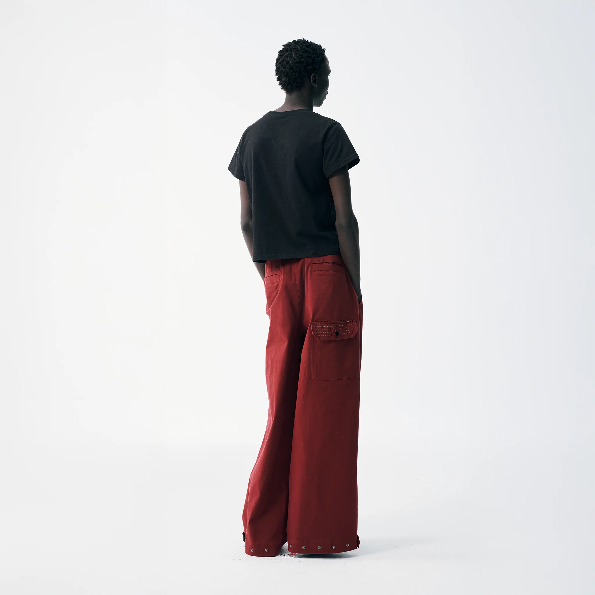 Sashiko Wide Leg - Oxblood - Image 7