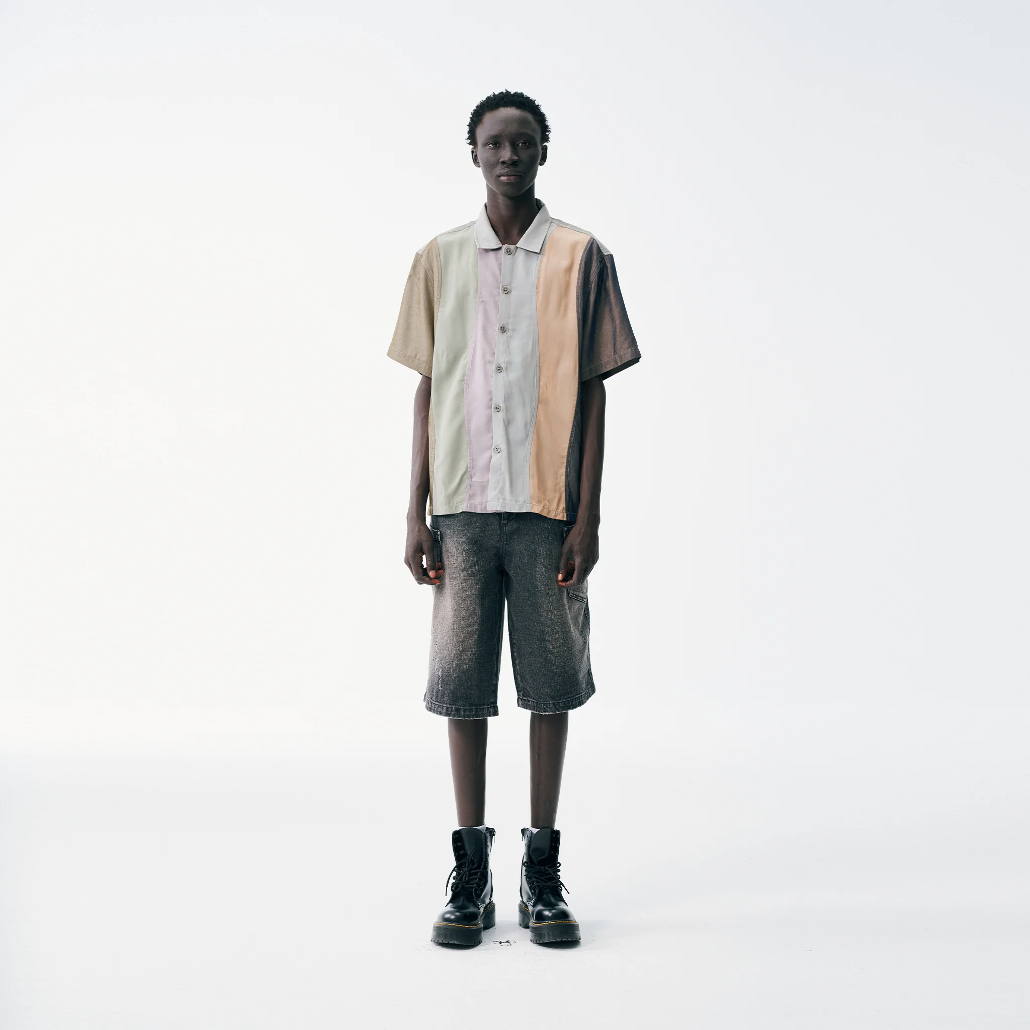 Camp Shirt – Earthtone Waves, Panel Mix - Image 5