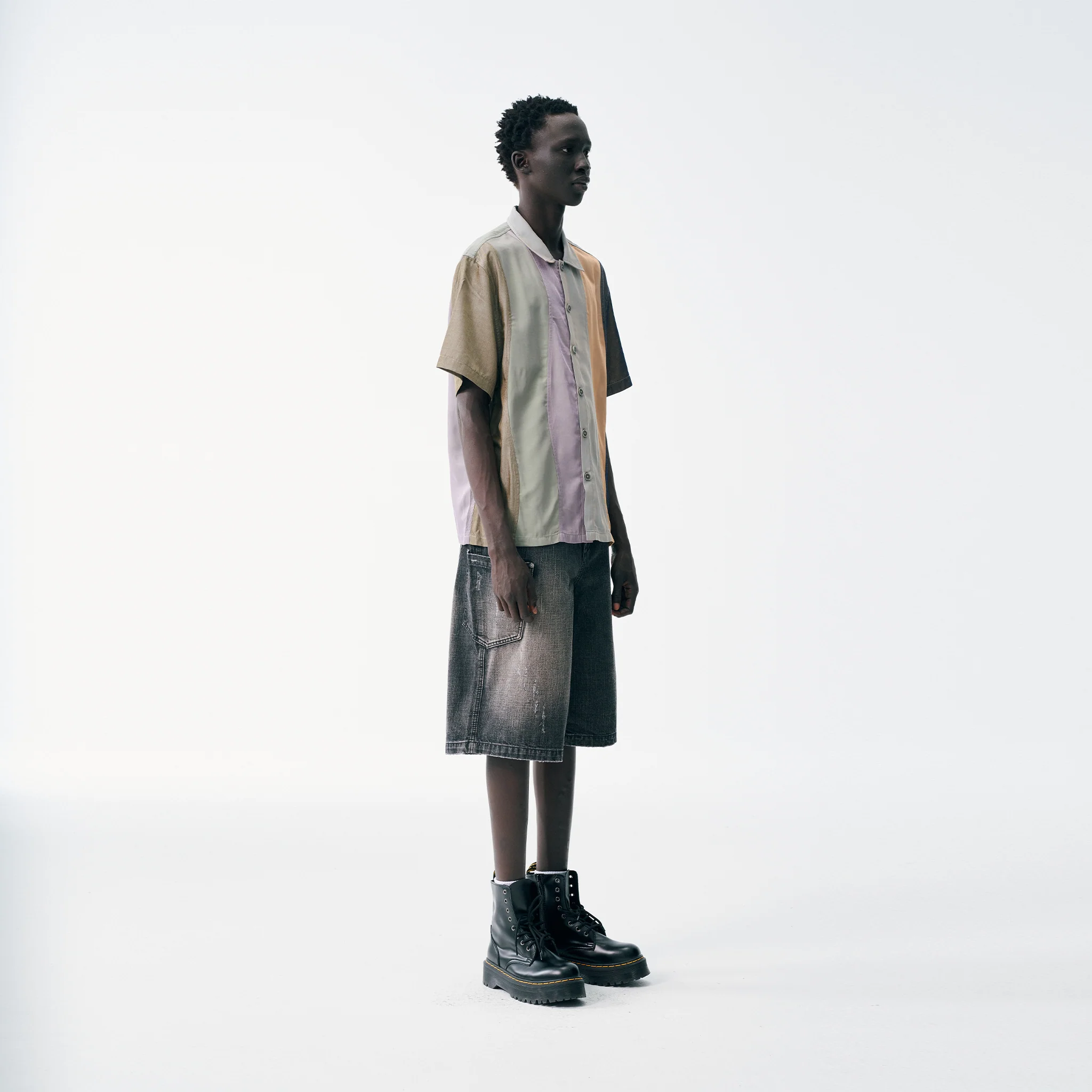 Camp Shirt – Earthtone Waves, Panel Mix - Image 6