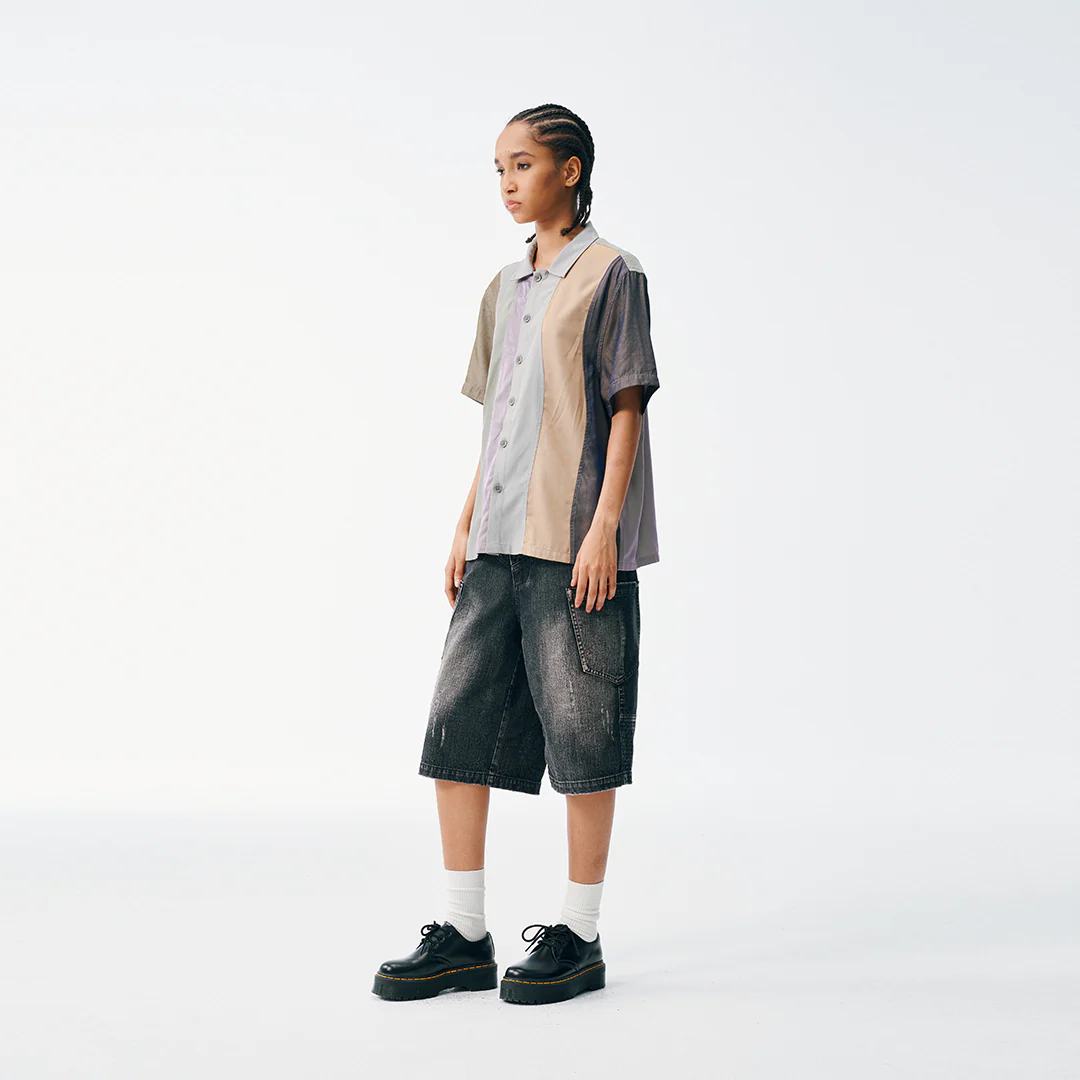 Camp Shirt – Earthtone Waves, Panel Mix - Image 9