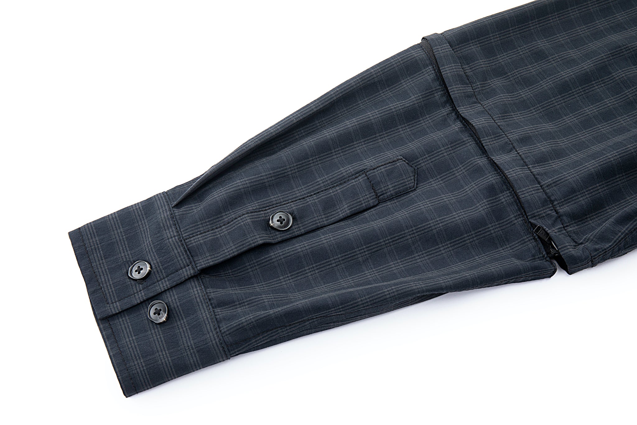 Grid Check Convertible Sleeve Shirt – Dark Plaid, Relaxed Fit - Image 15