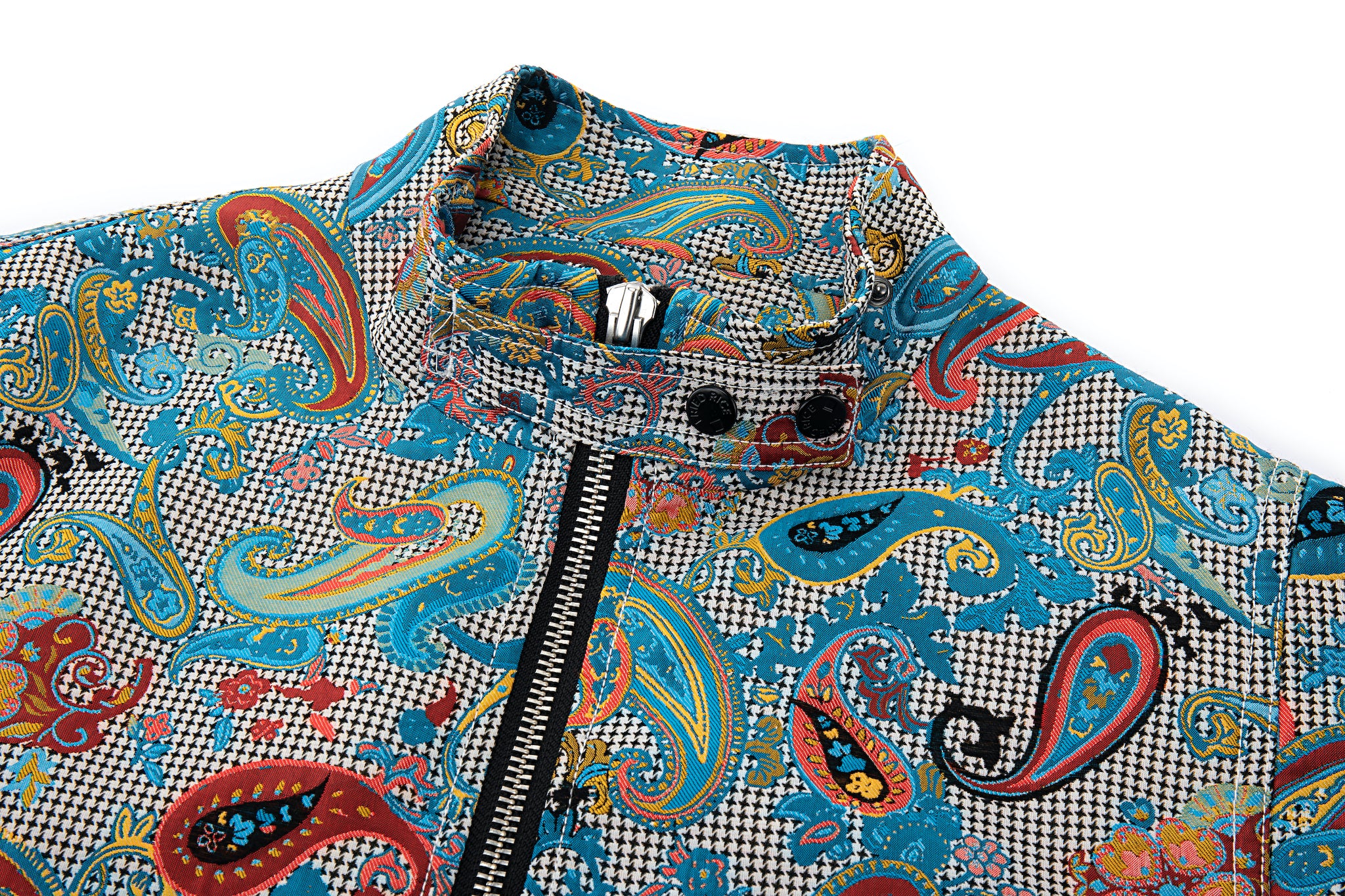 Multicolor Paisley Moto Jacket - Image 14