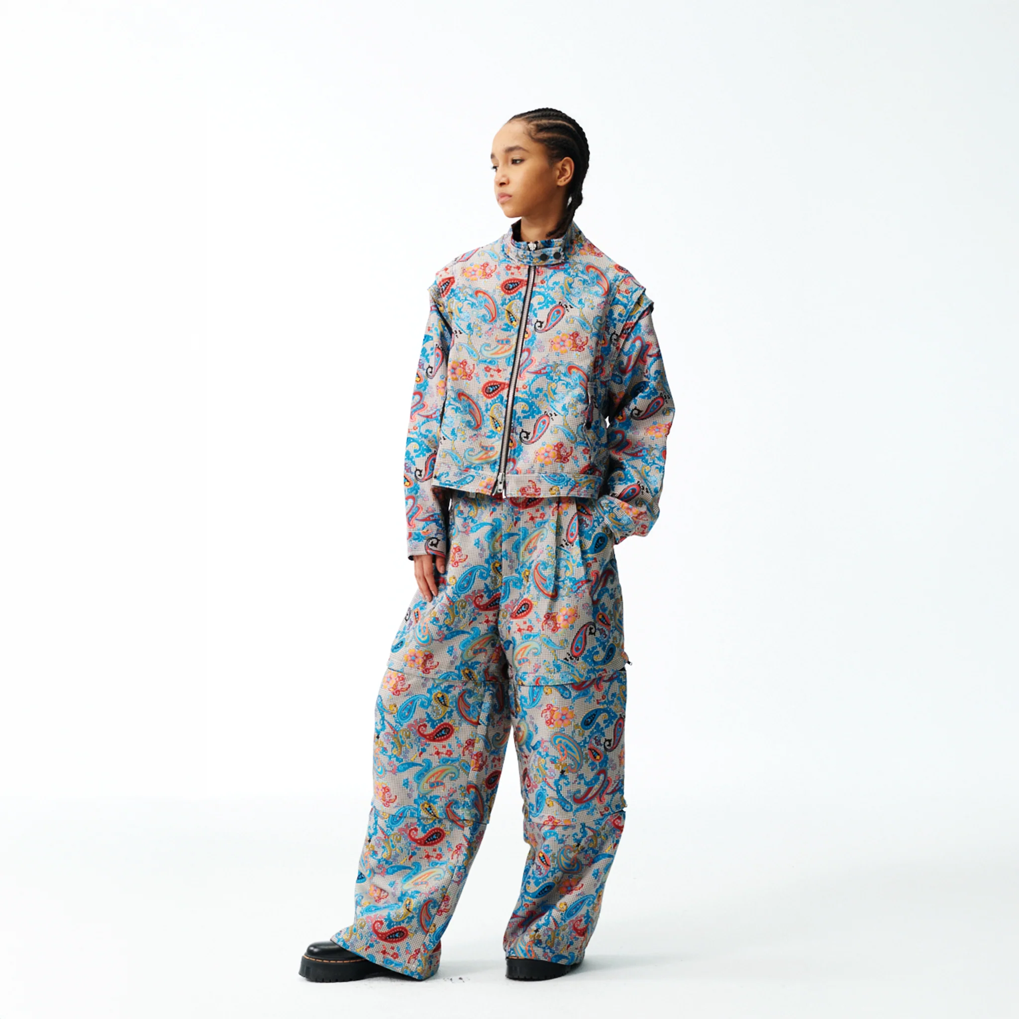 Multicolor Paisley Moto Jacket - Image 4
