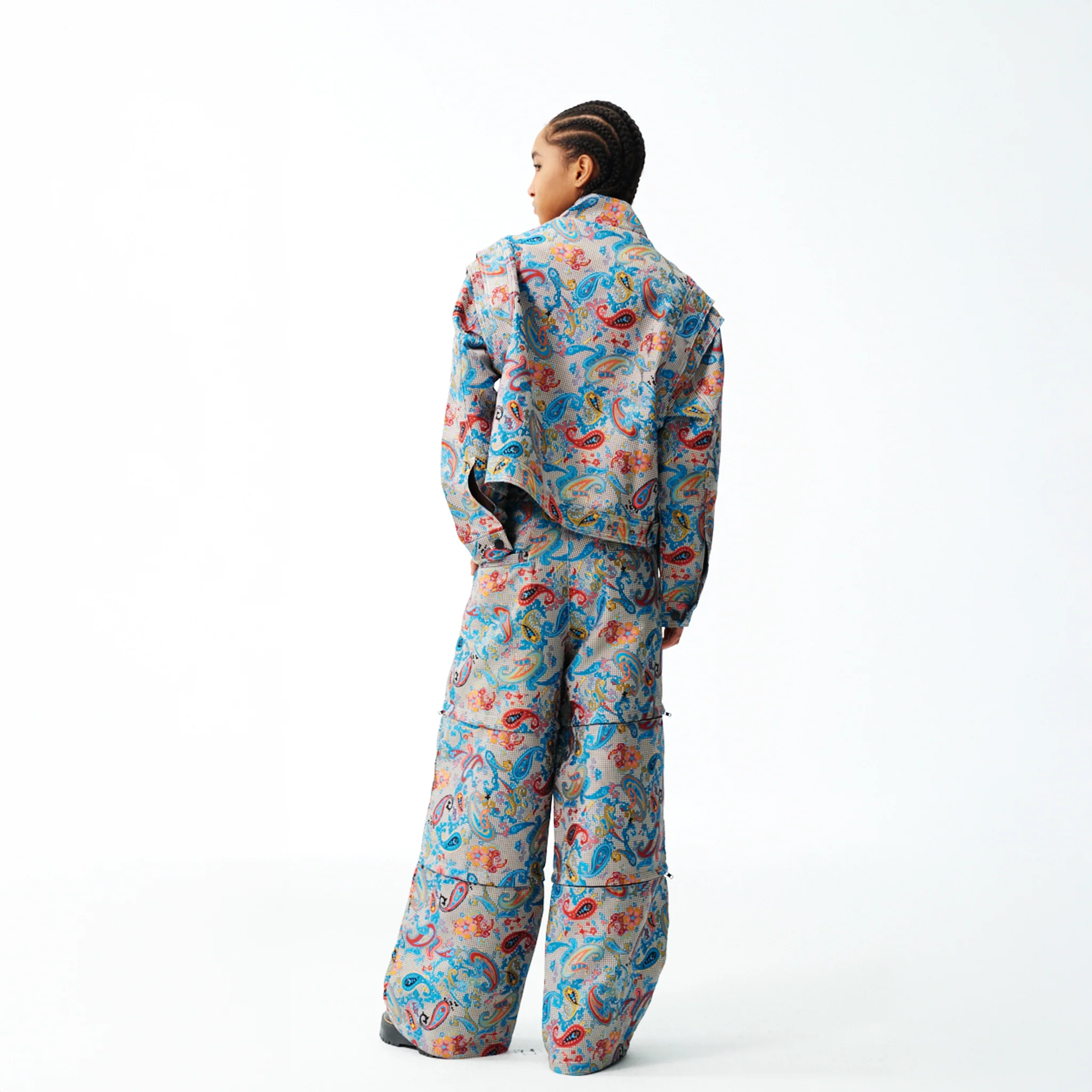 Multicolor Paisley Moto Jacket - Image 6