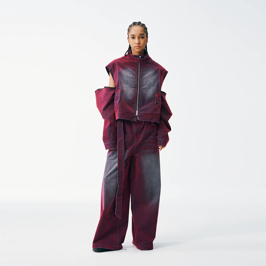 Oil Slick Iridescent Convertible Moto Jacket - Image 4