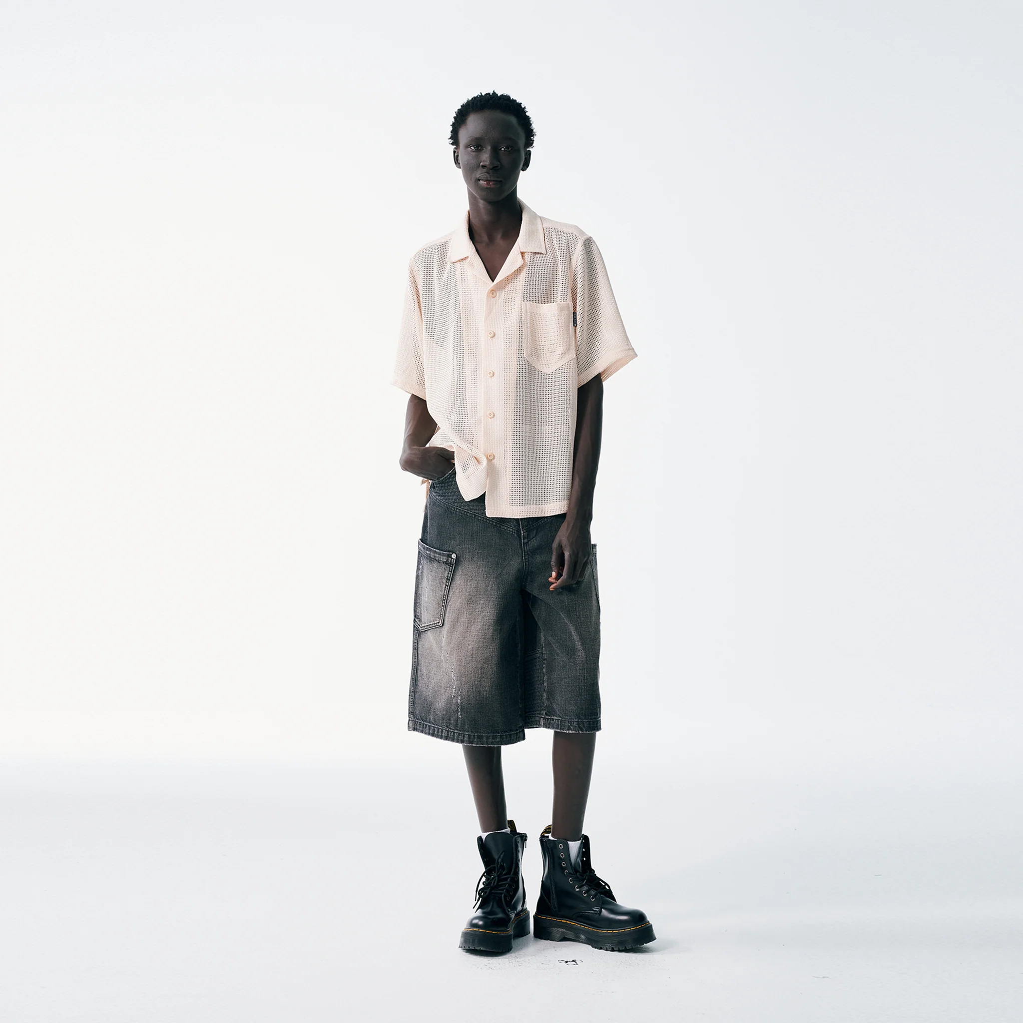 Kumo Open Weave Mesh Shirt - Image 6