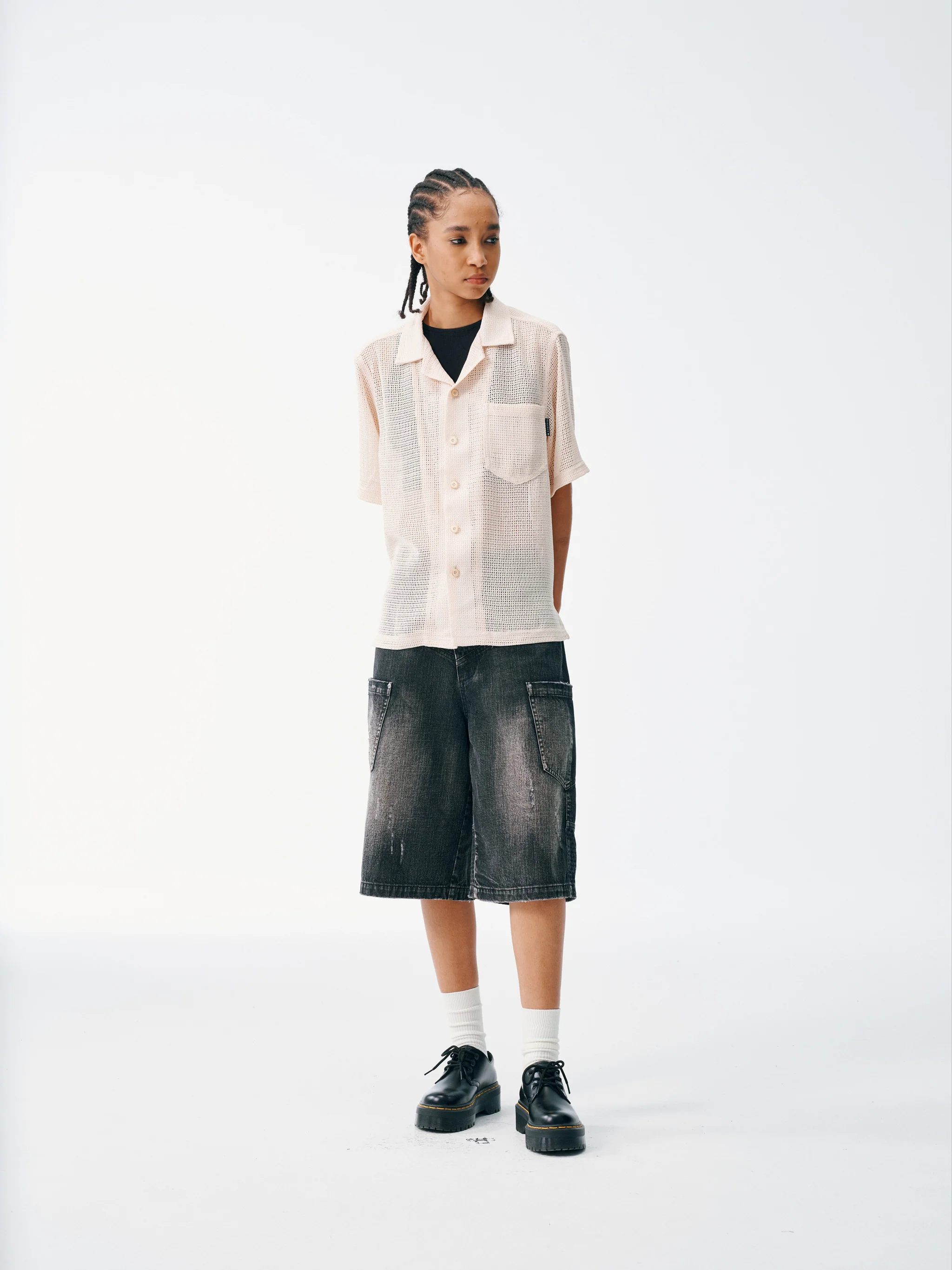 Kumo Open Weave Mesh Shirt - Image 7
