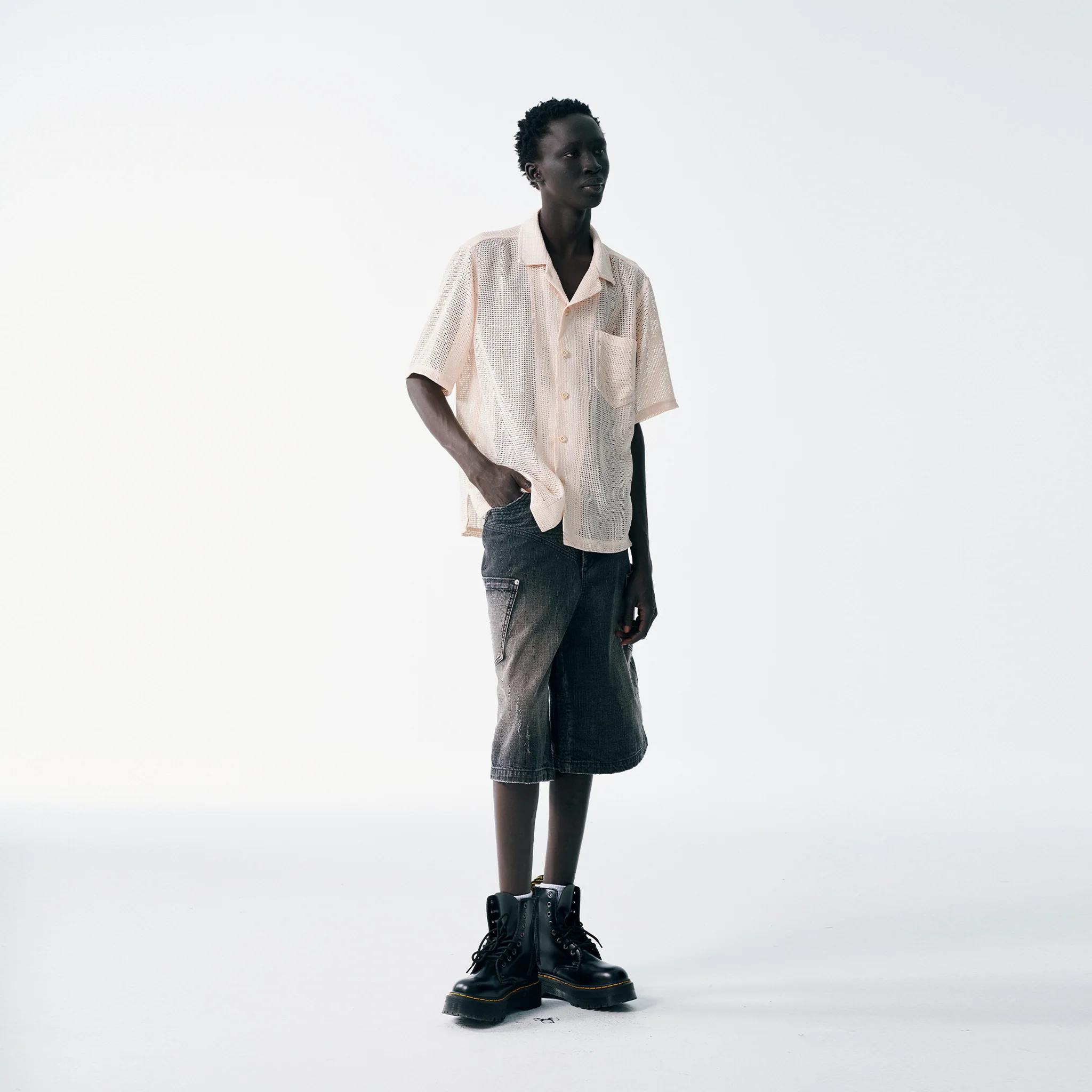 Kumo Open Weave Mesh Shirt - Image 8