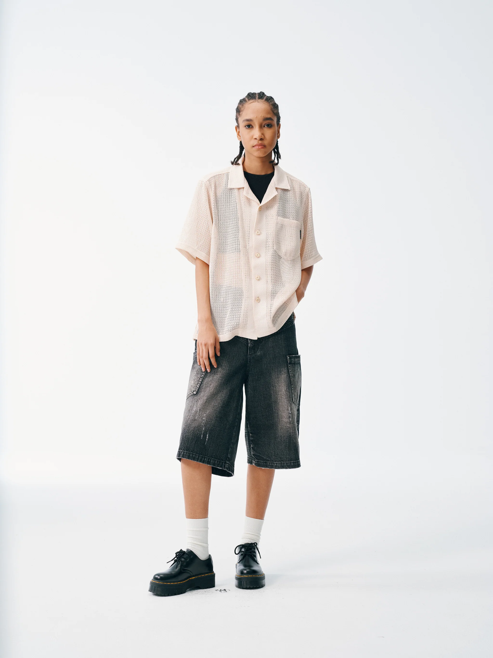 Kumo Open Weave Mesh Shirt - Image 9