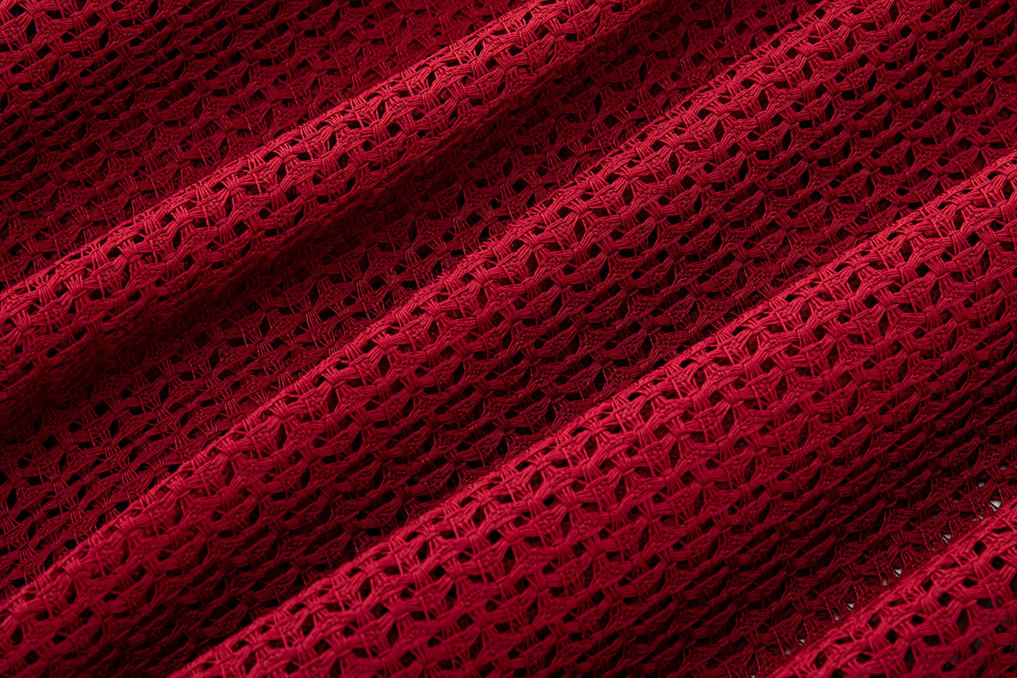 Deep Currant Open Weave Mesh Shirt - Image 12