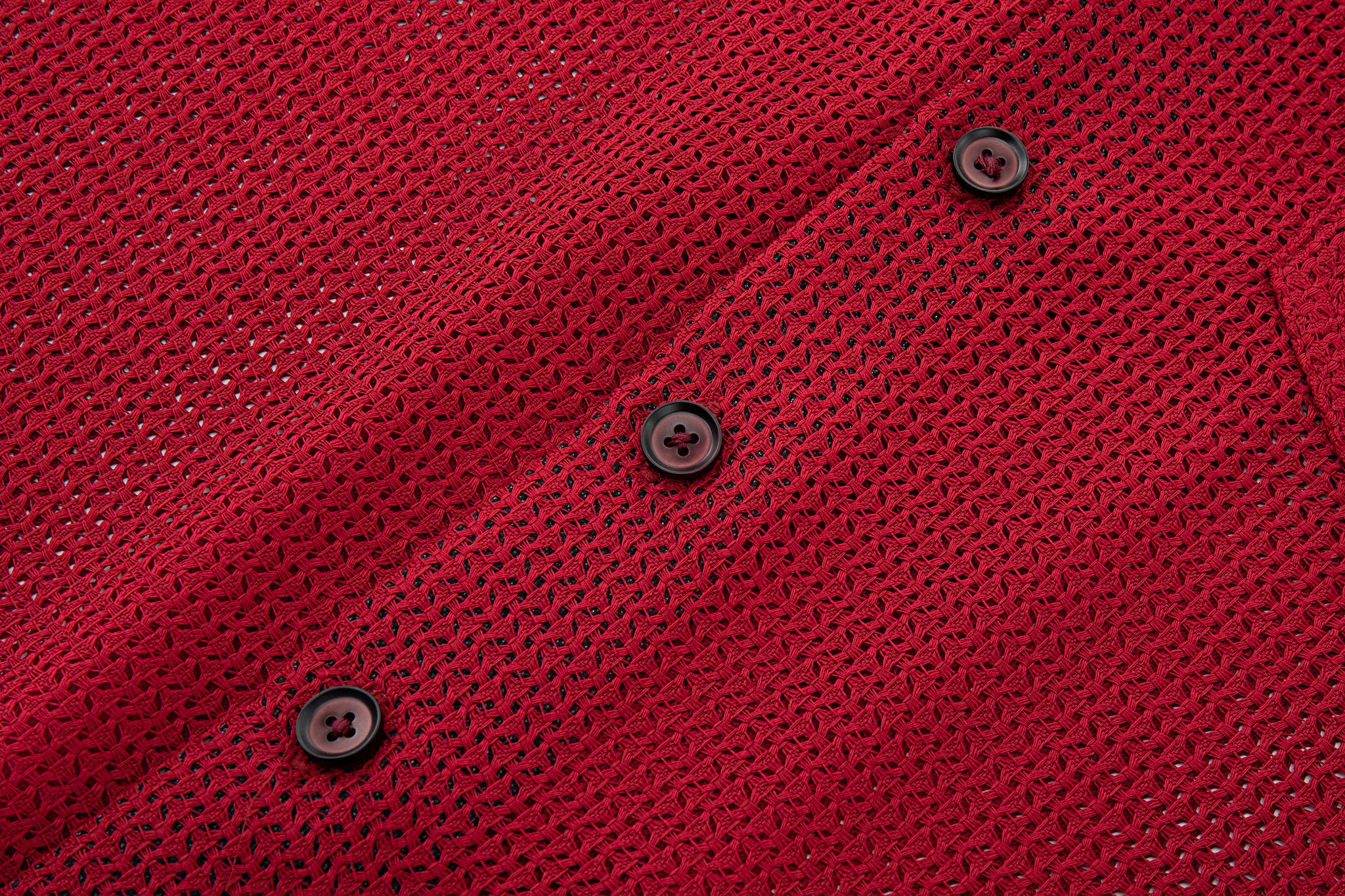Deep Currant Open Weave Mesh Shirt - Image 13