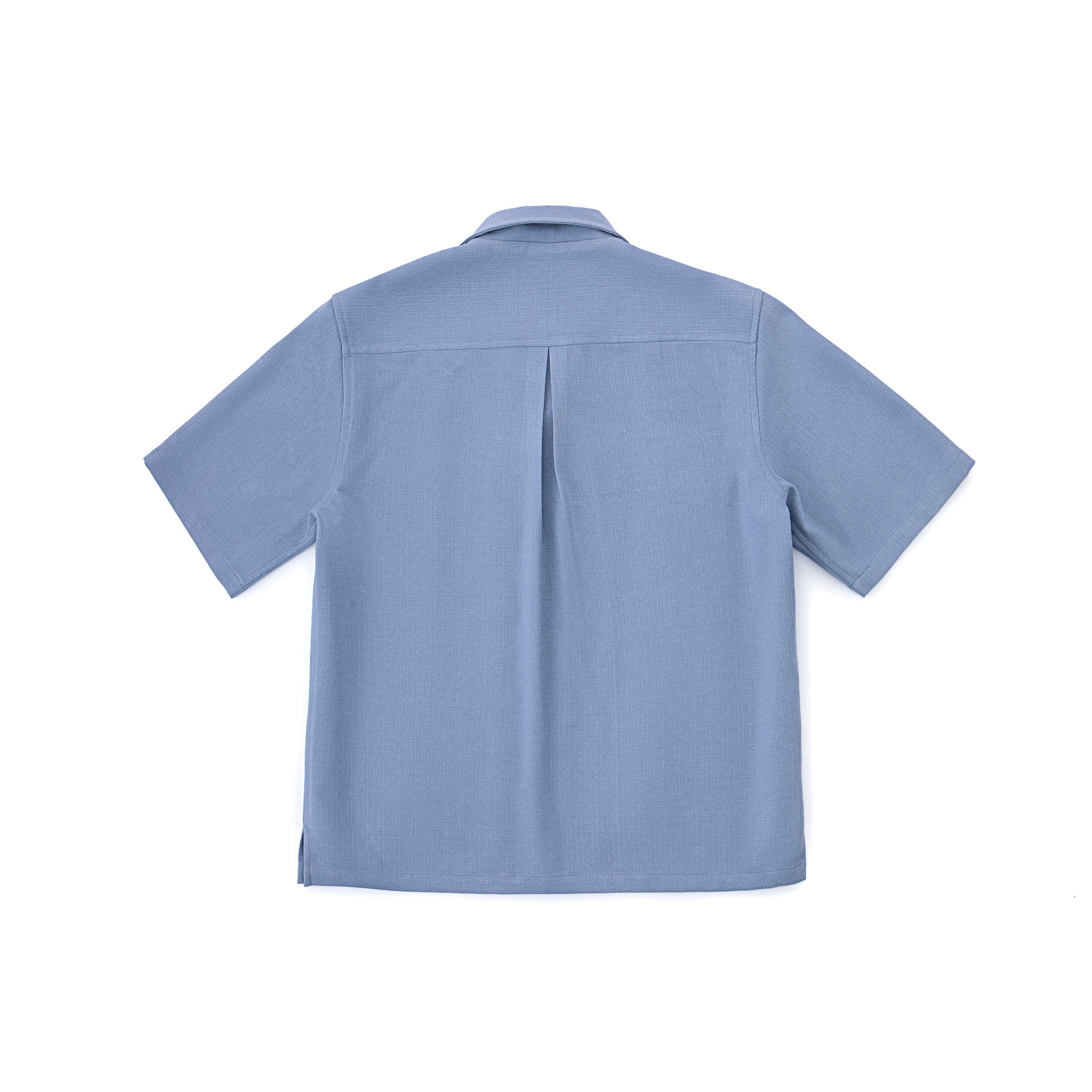 Slate Blue Short Sleeve Shirt – Textured, Relaxed Fit - Image 10