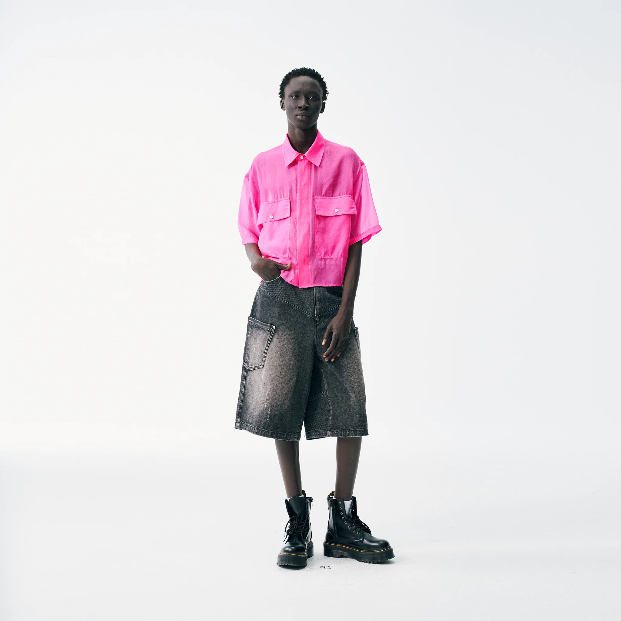 Candy Wrap Sheer Cropped Button Up - Image 11