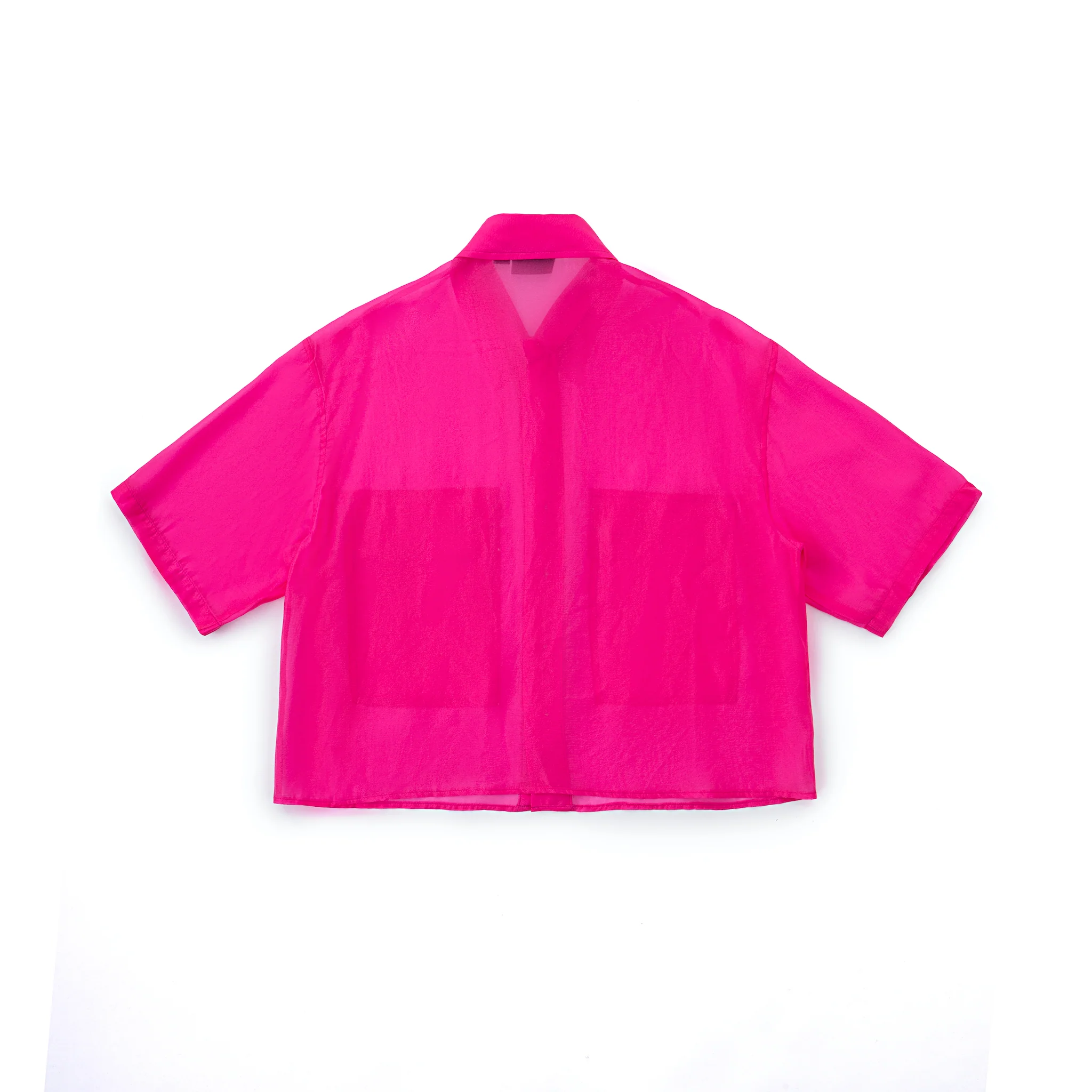 Candy Wrap Sheer Cropped Button Up - Image 3