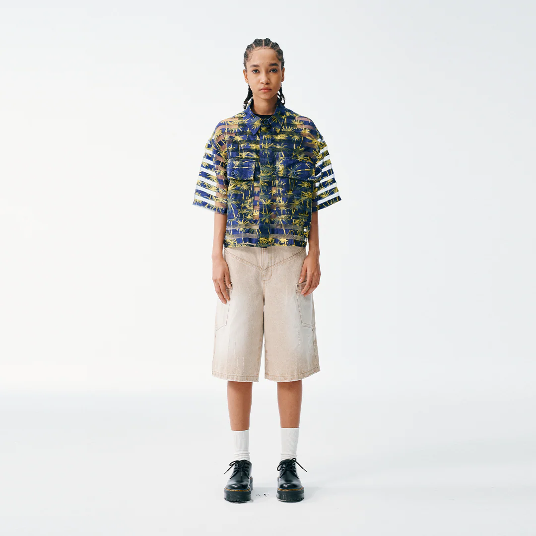 Tropicana Sheer Cropped Button Up - Image 8