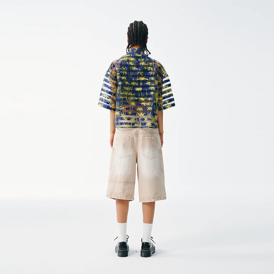Tropicana Sheer Cropped Button Up - Image 9