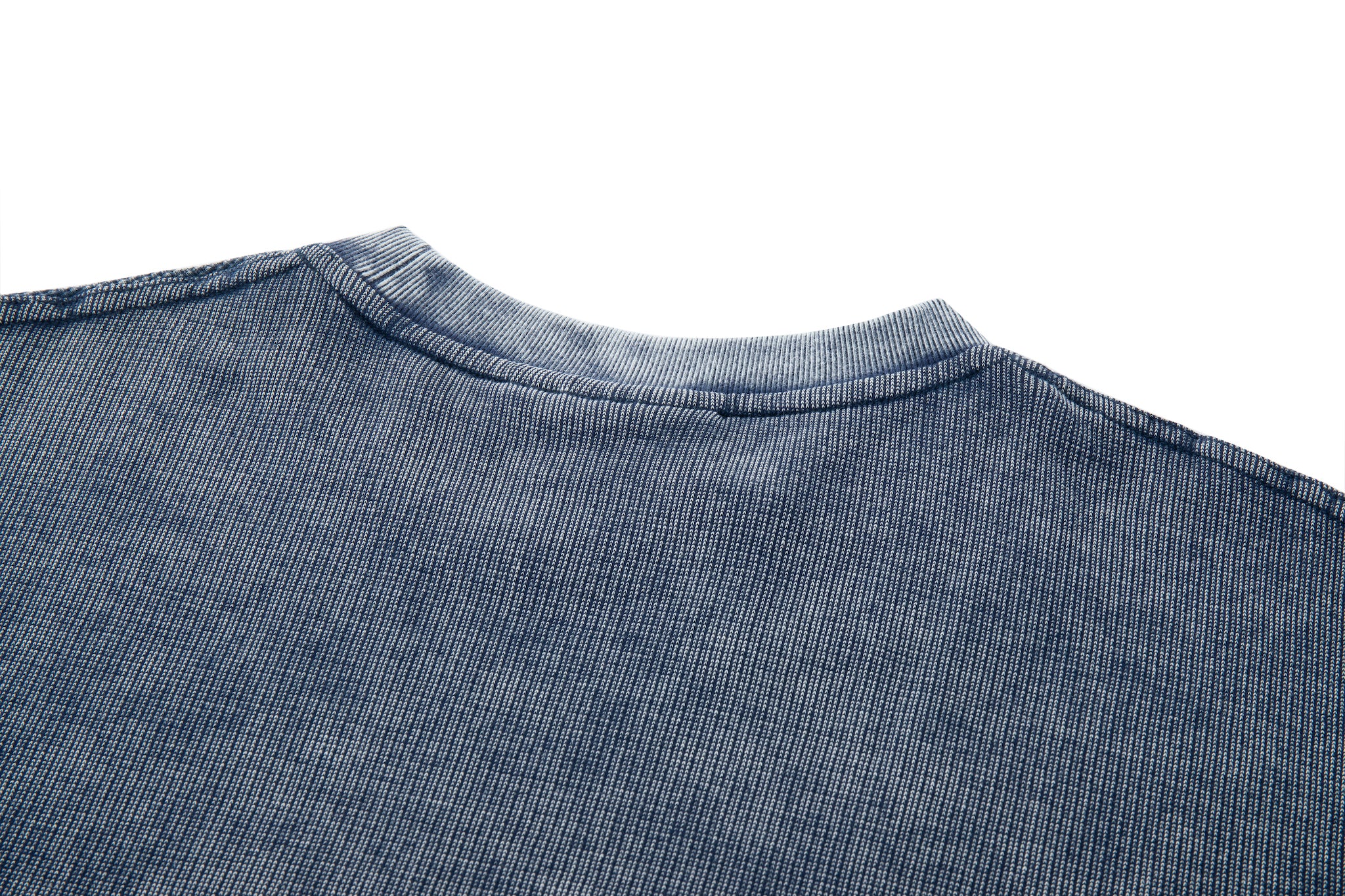 Embroidered Waffle Tee - Indigo - Image 14