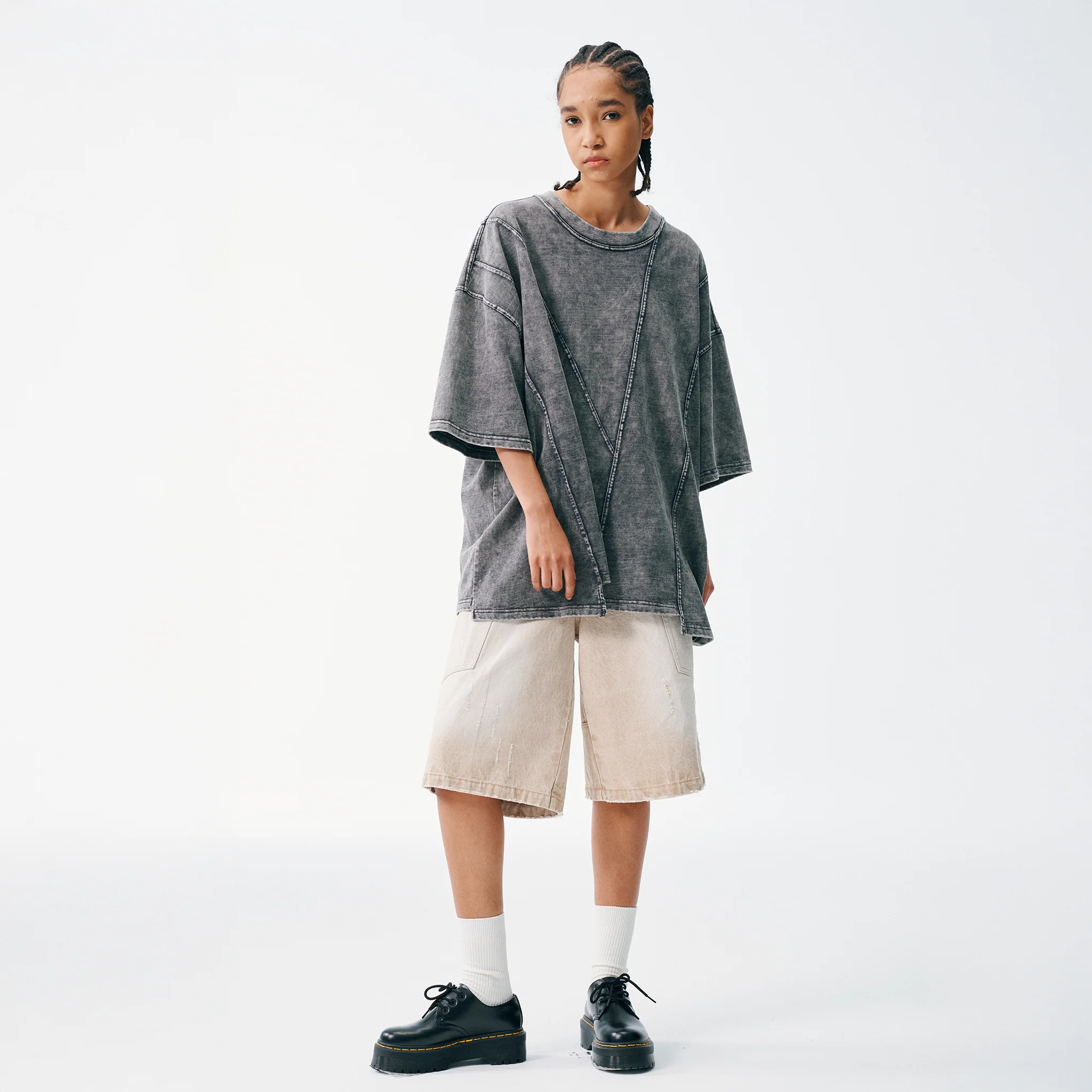 Asymmetrical Slice Tee - Graphite - Image 4