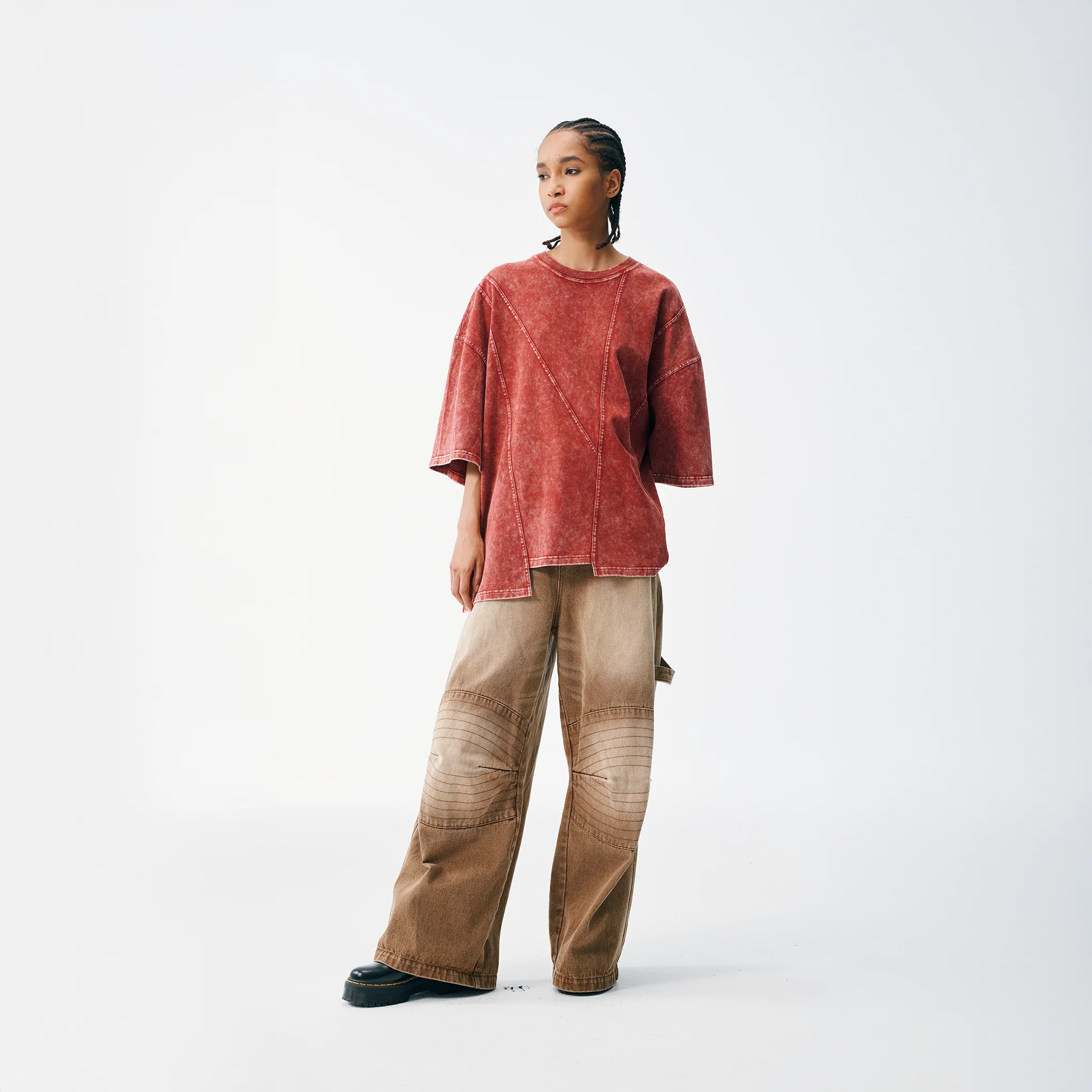 Asymmetrical Slice Tee - Oxblood - Image 3