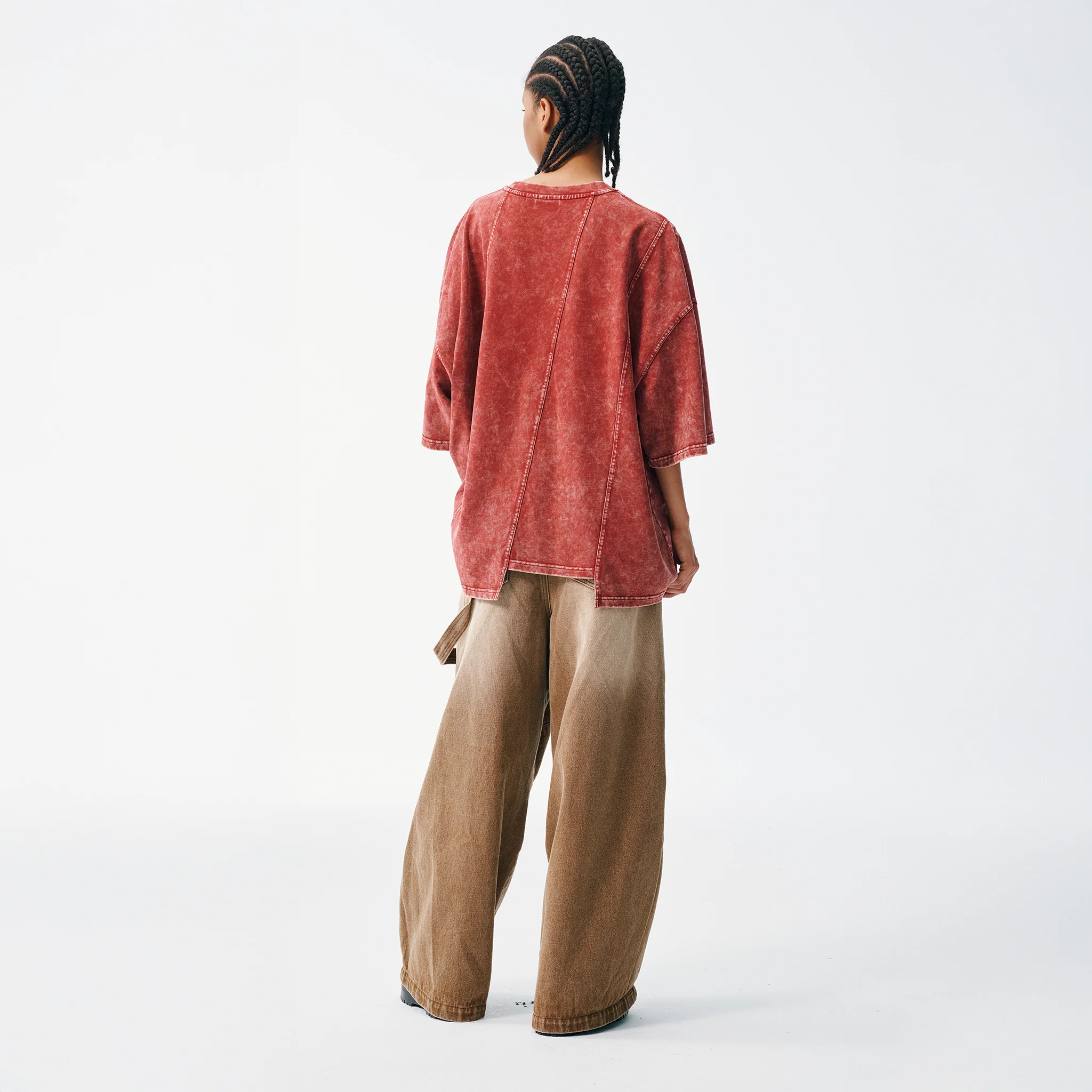Asymmetrical Slice Tee - Oxblood - Image 7