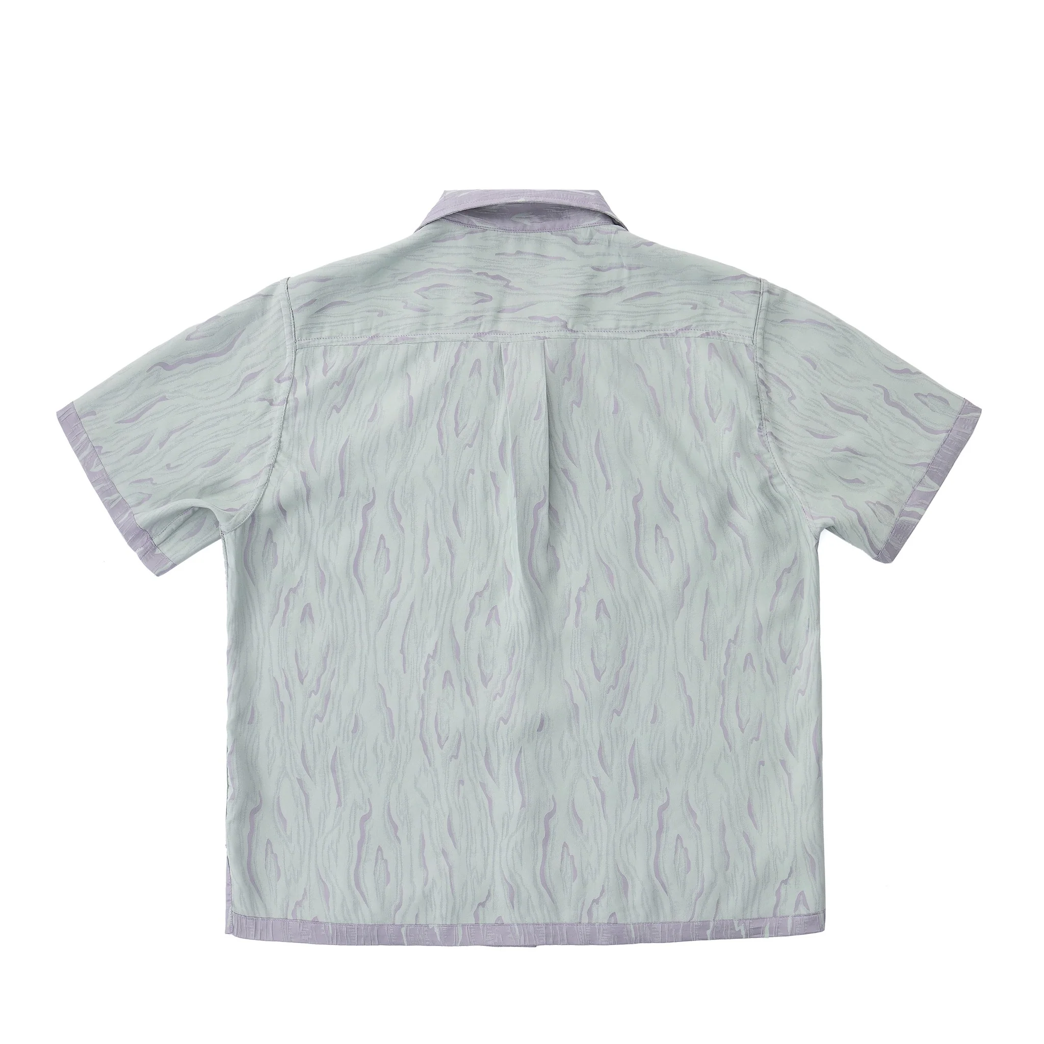 Reversible Summer Button Up – Short Sleeve, Lavender & Mint Woodgrain - Image 10