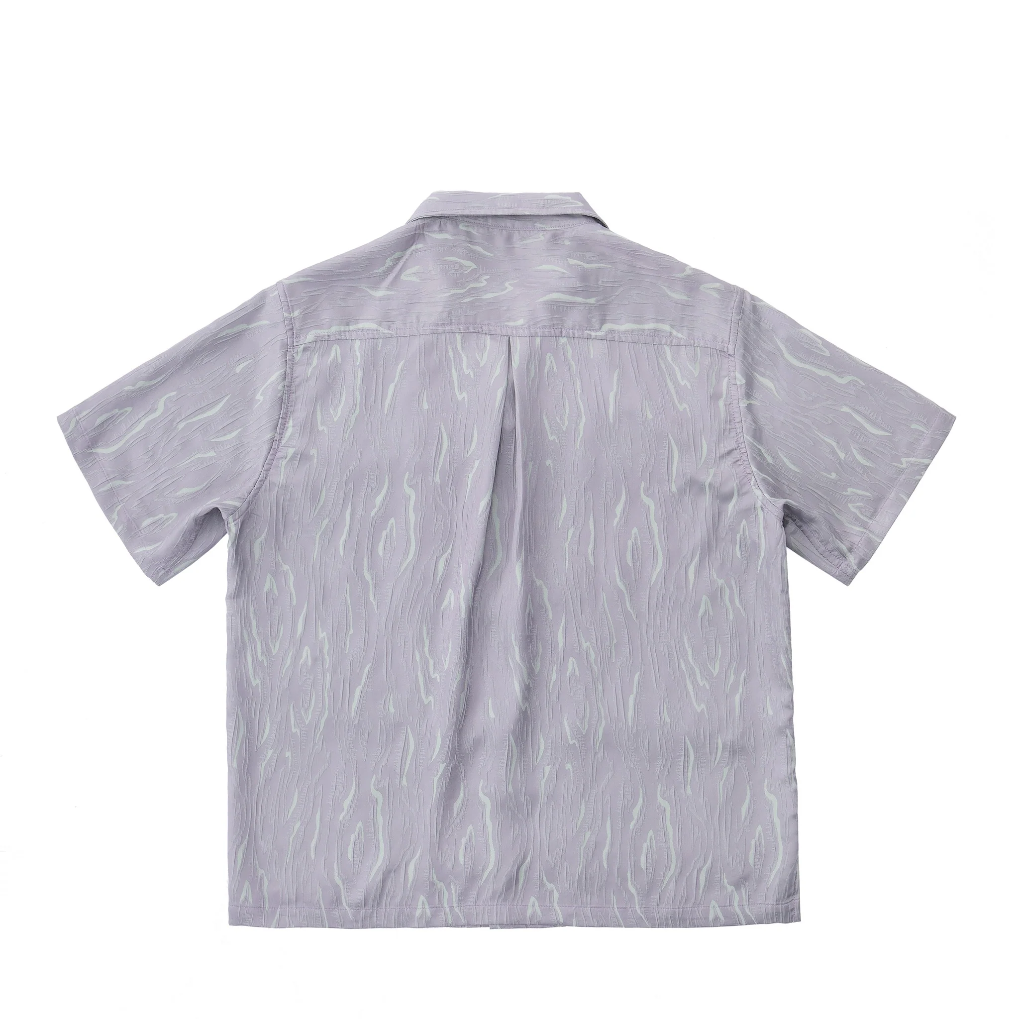Reversible Summer Button Up – Short Sleeve, Lavender & Mint Woodgrain - Image 8