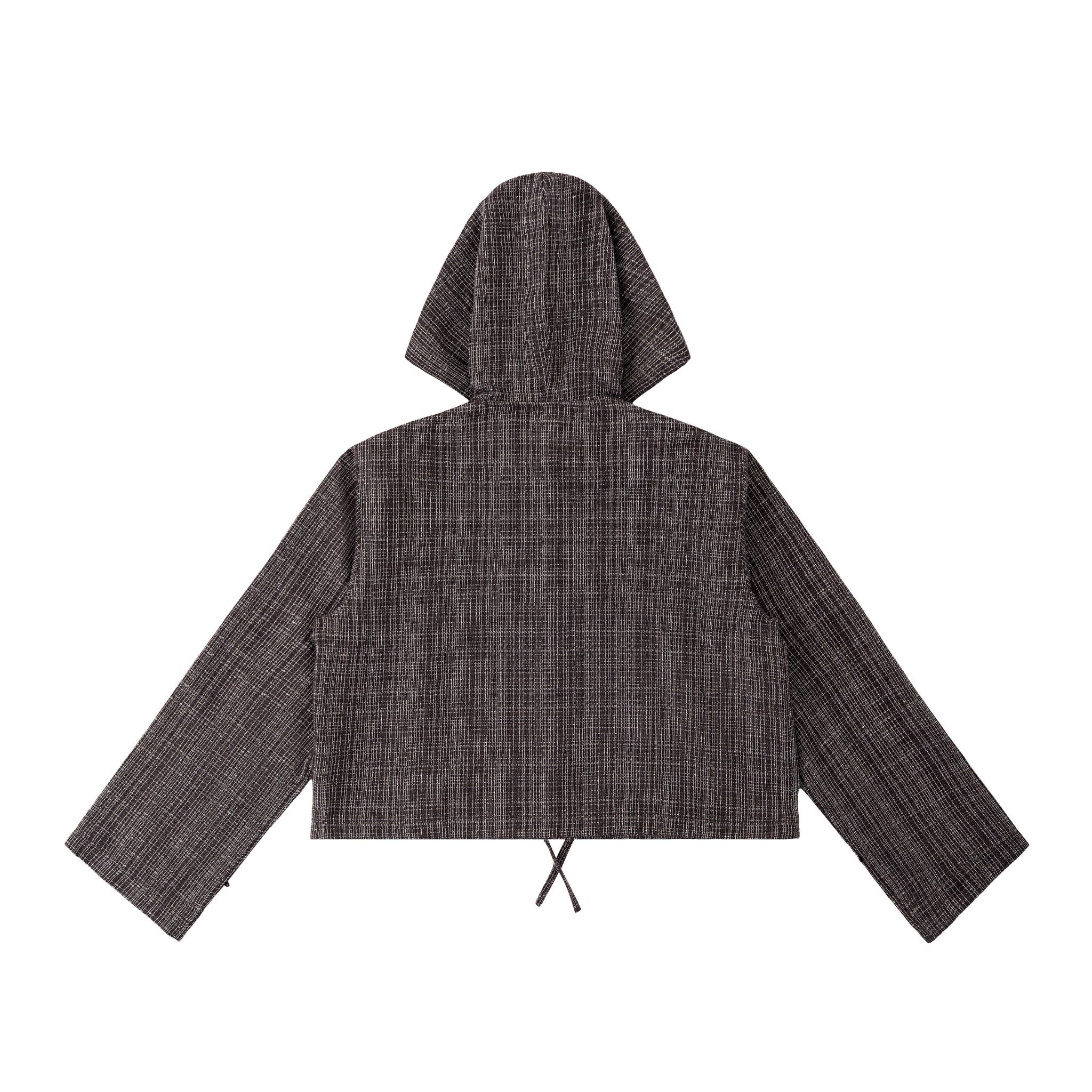 Gridline Lightweight Cropped Hooded Jacket - Dark Grey - Image 14