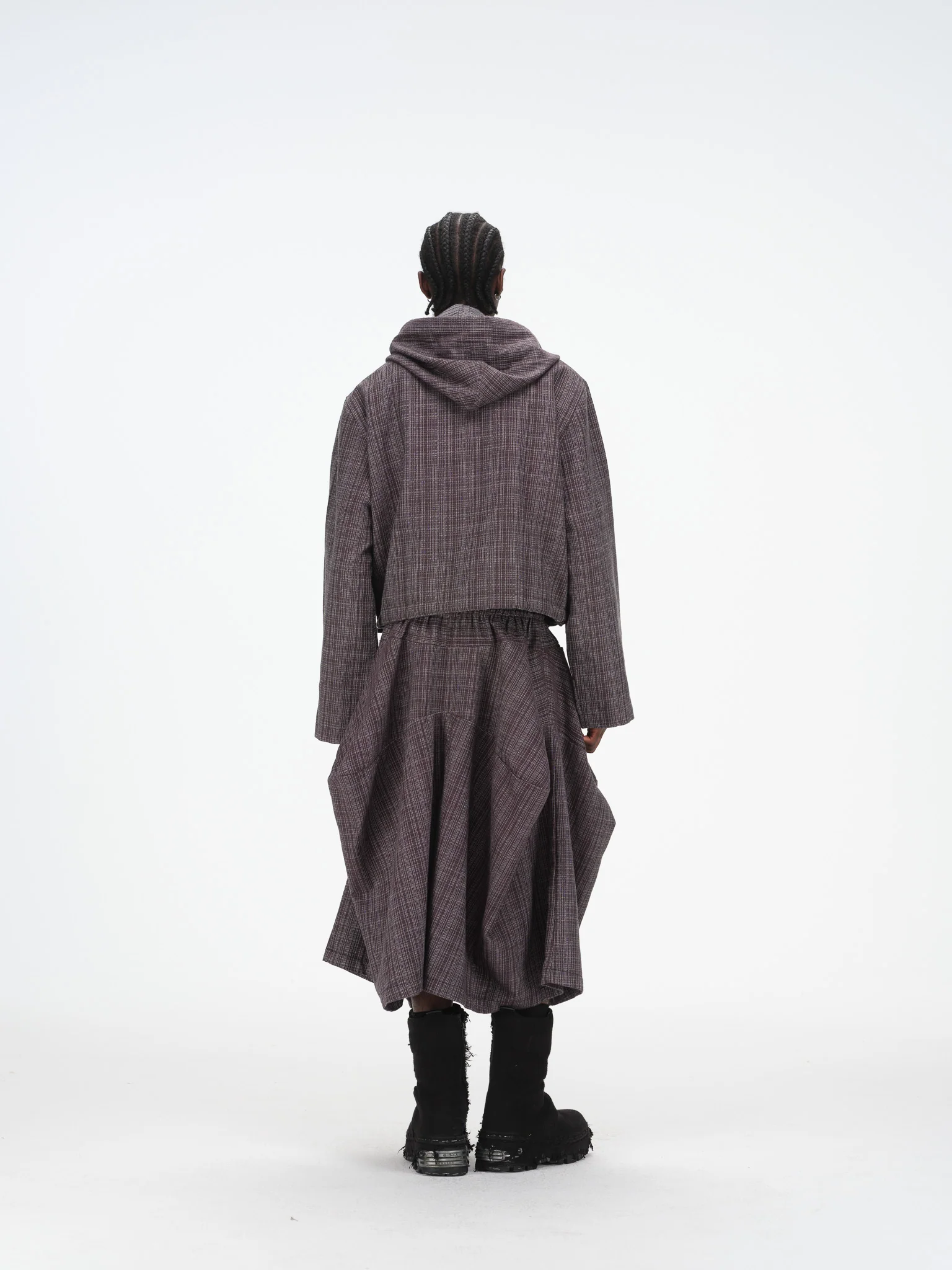 Gridline Lightweight Cropped Hooded Jacket - Dark Grey - Image 8