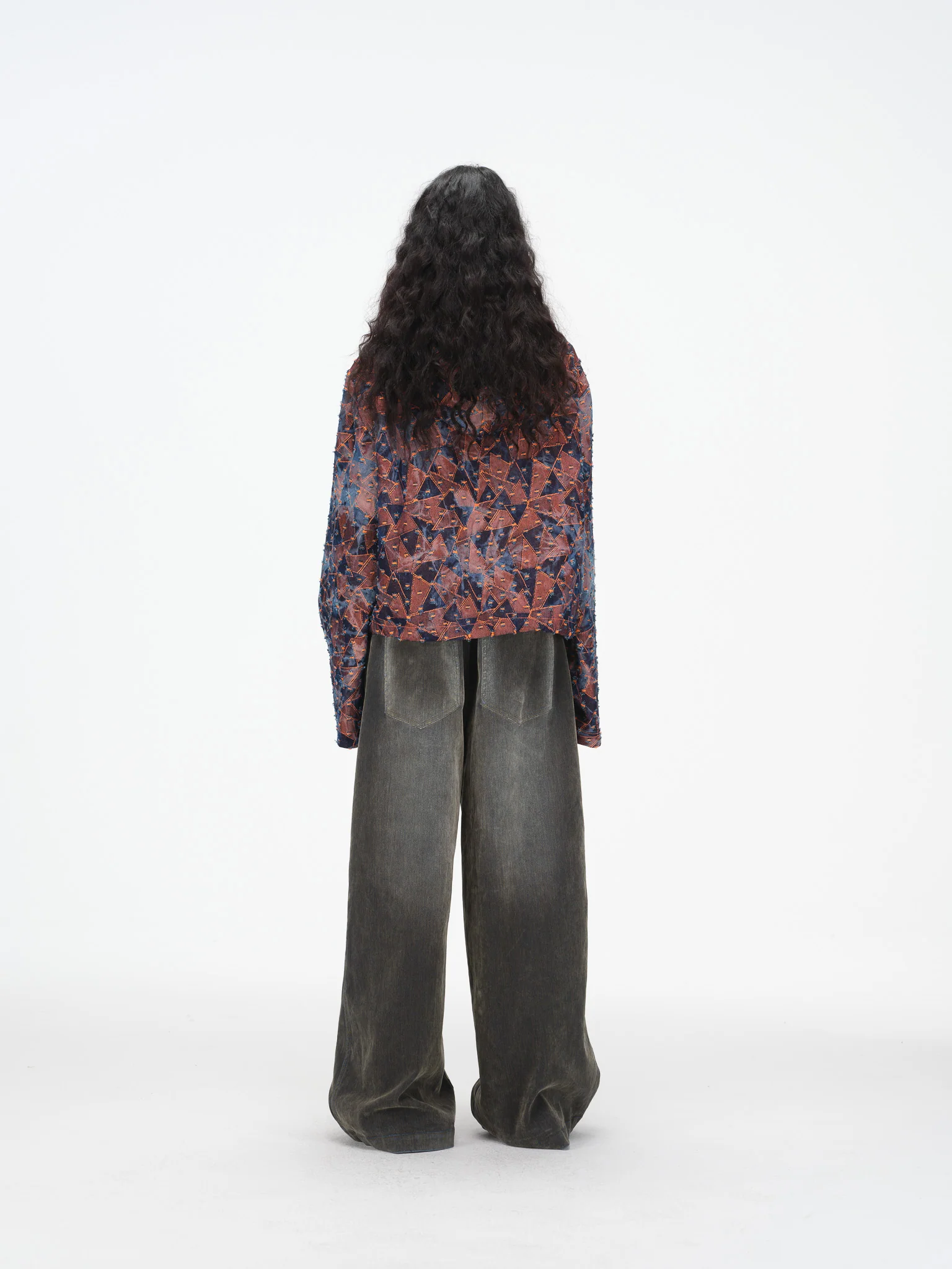 Abstract Triangle Hooded Jacket - Burnt Orange - Image 13