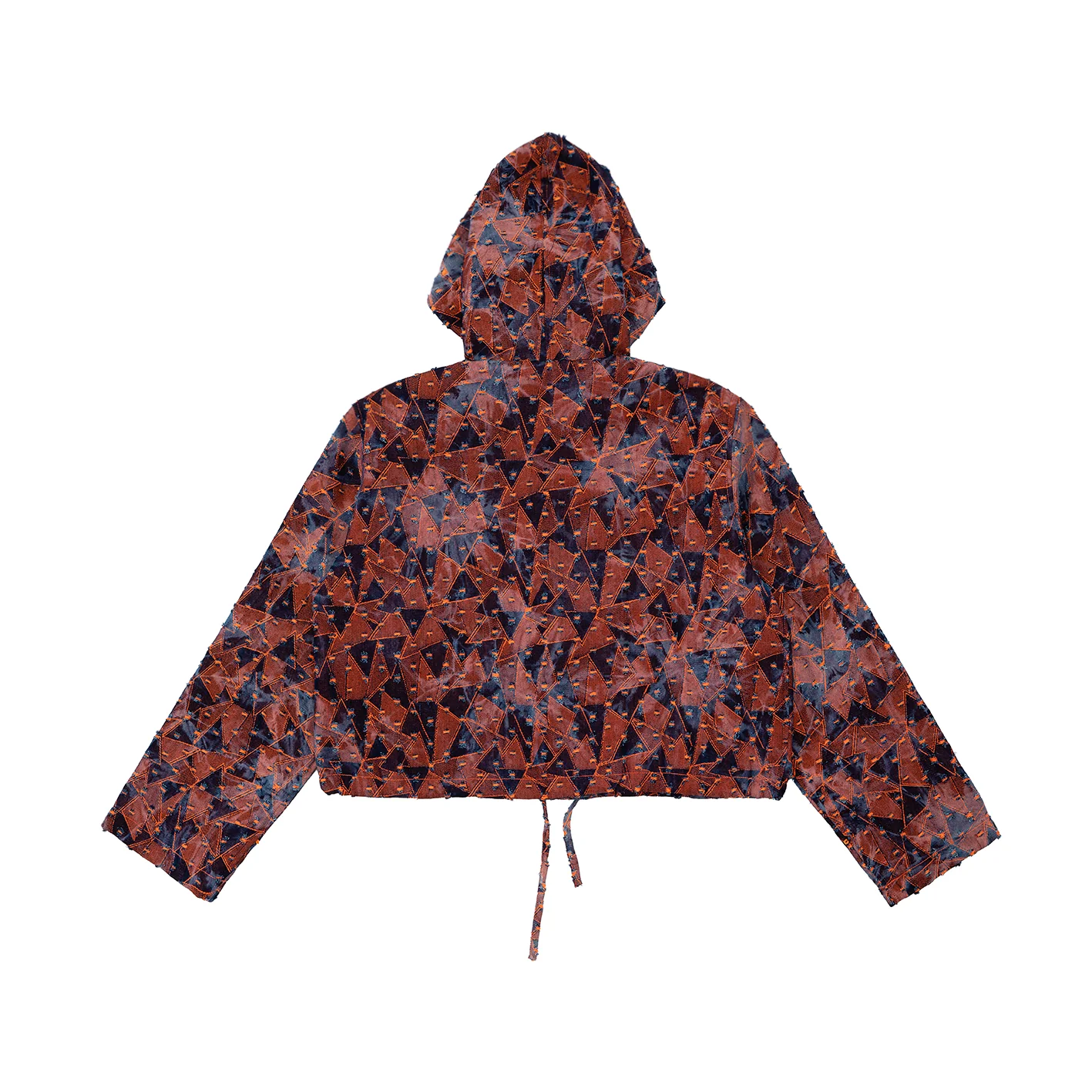 Abstract Triangle Hooded Jacket - Burnt Orange - Image 14