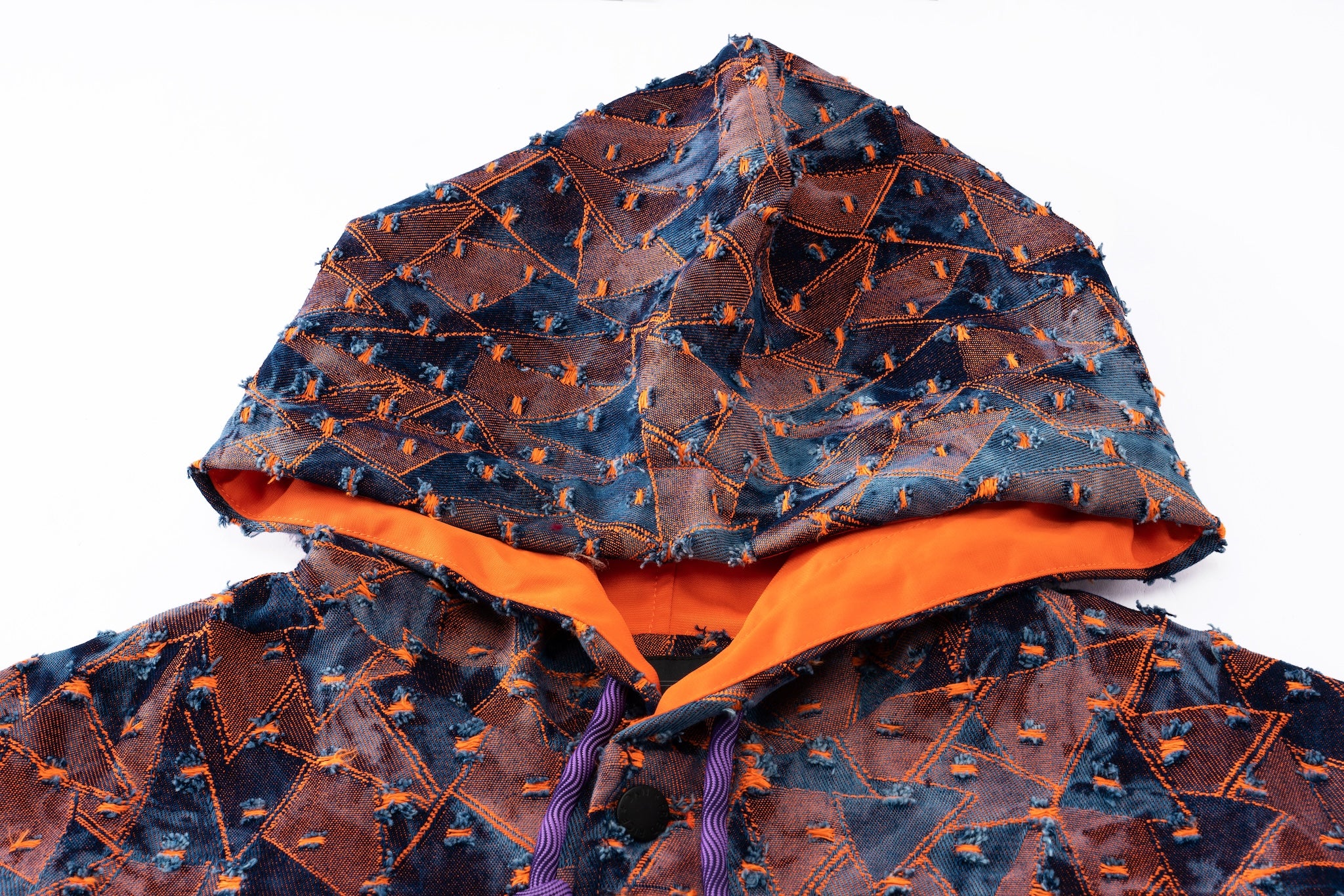 Abstract Triangle Hooded Jacket - Burnt Orange - Image 15