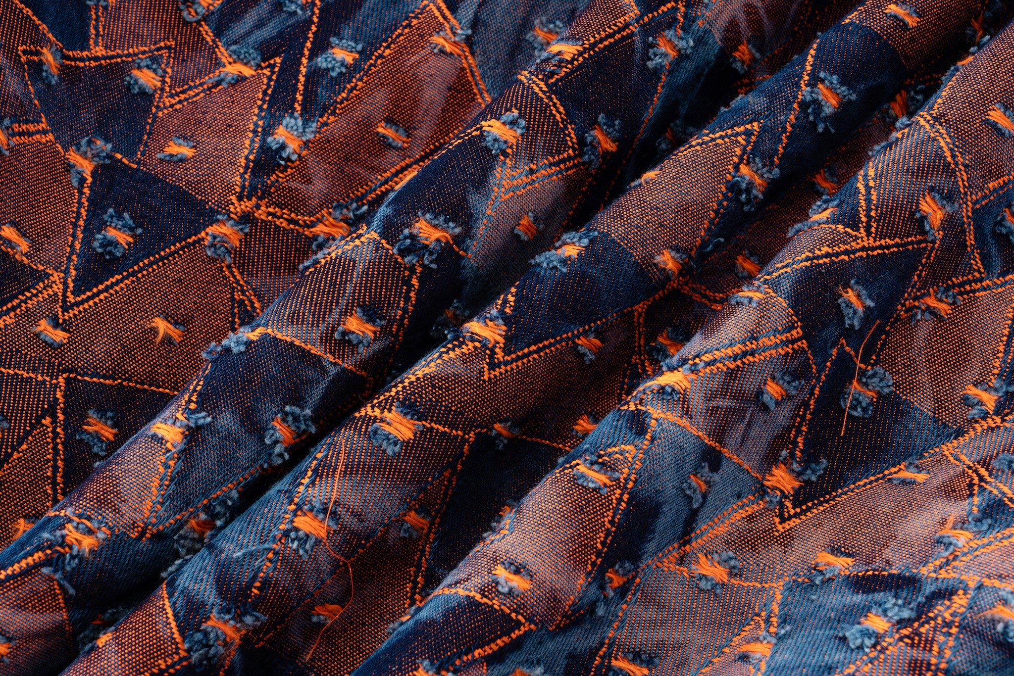 Abstract Triangle Hooded Jacket - Burnt Orange - Image 2