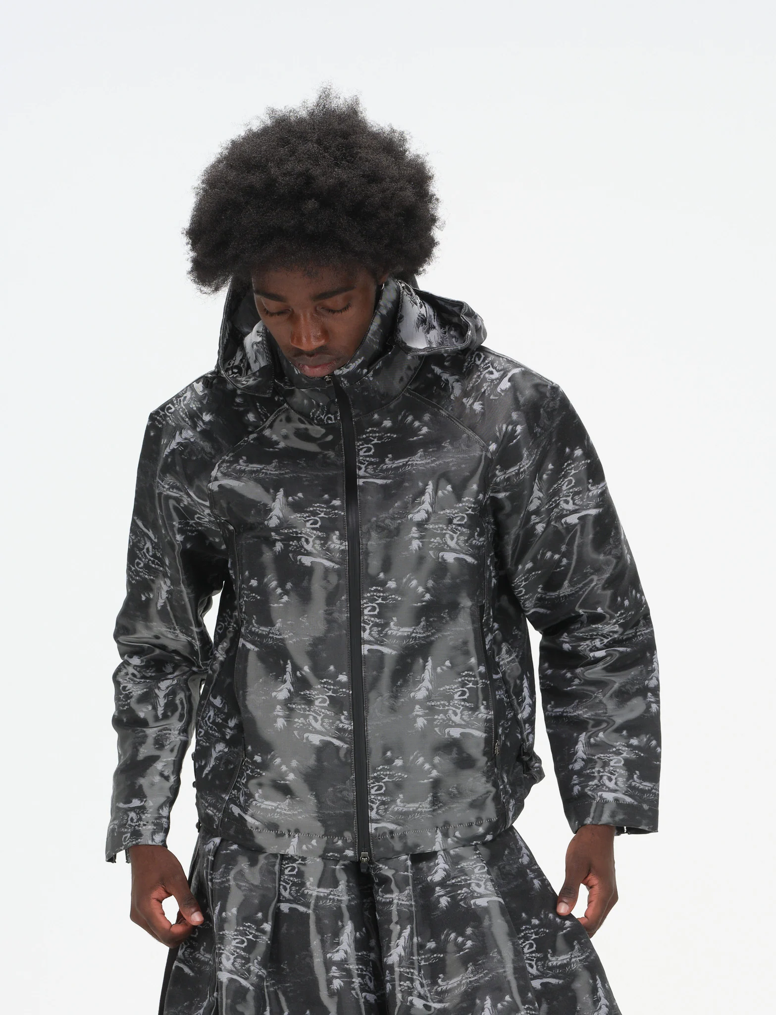 Hooded Technical Jacket - Glossy Ink Wash - Image 10