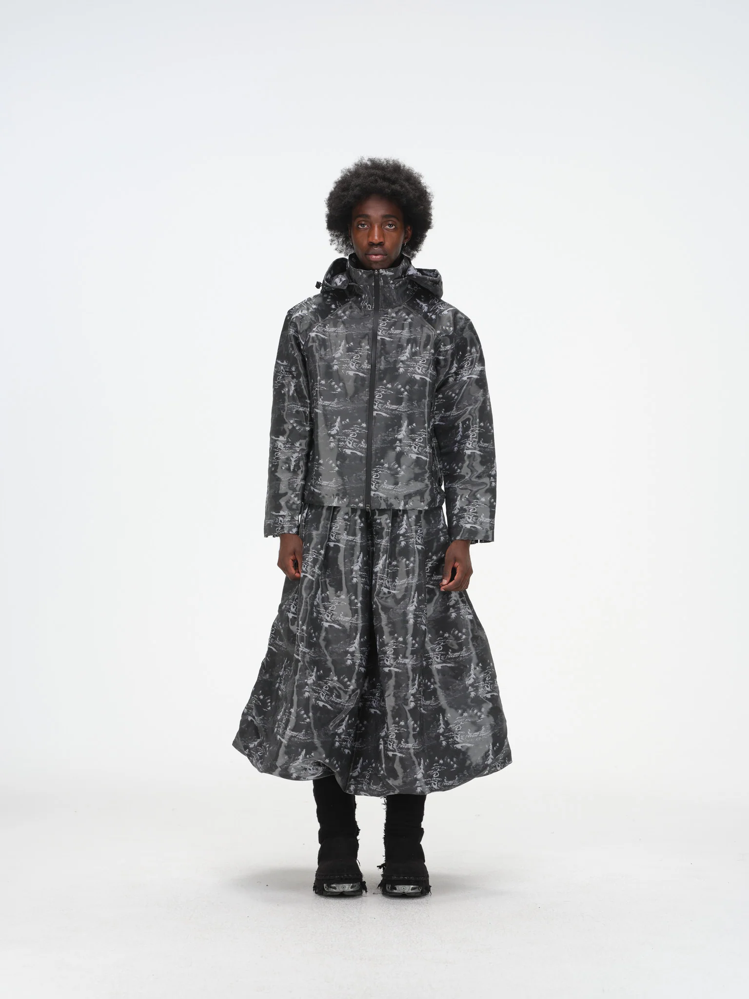 Hooded Technical Jacket - Glossy Ink Wash - Image 3