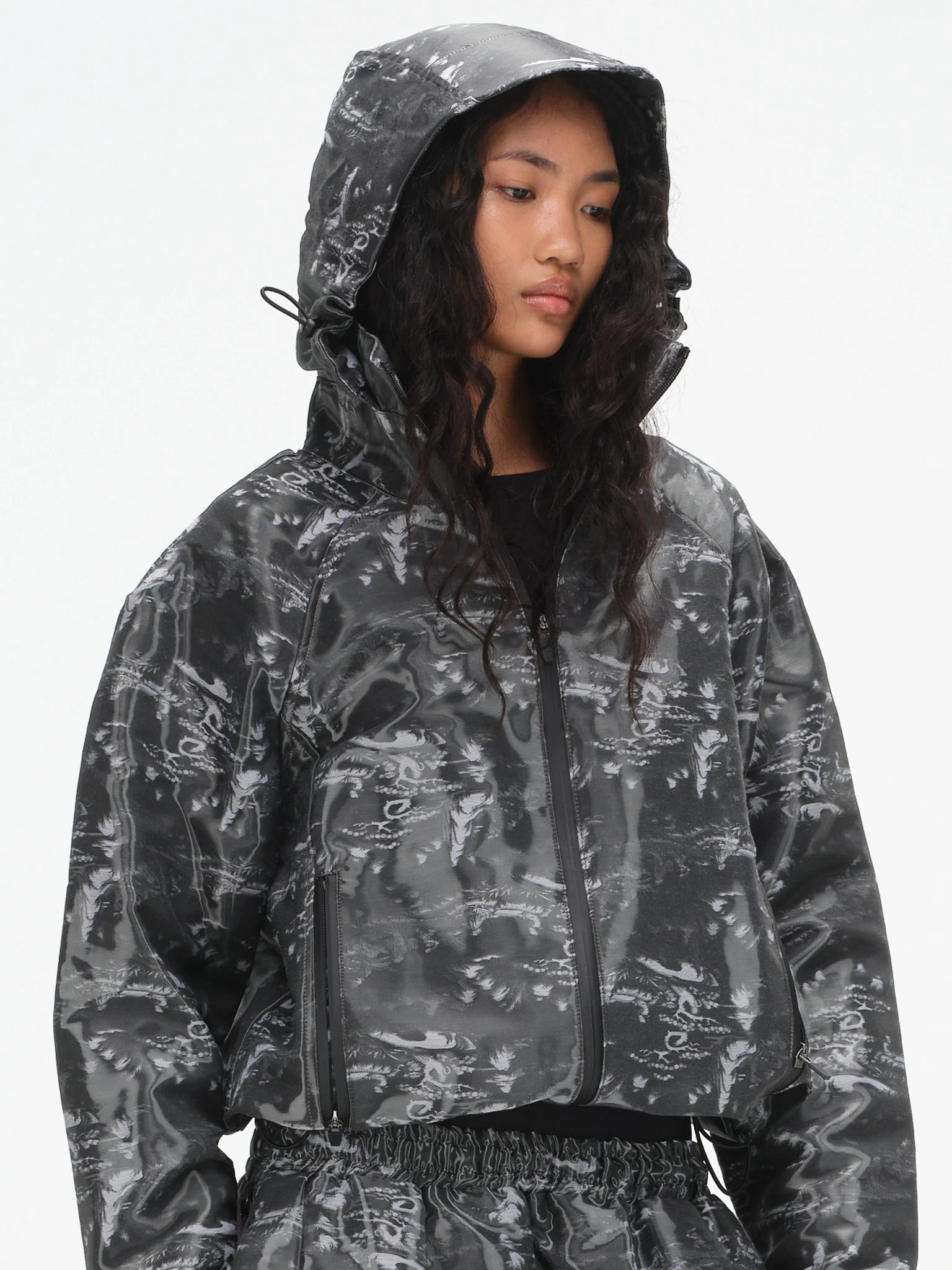 Hooded Technical Jacket - Glossy Ink Wash - Image 6