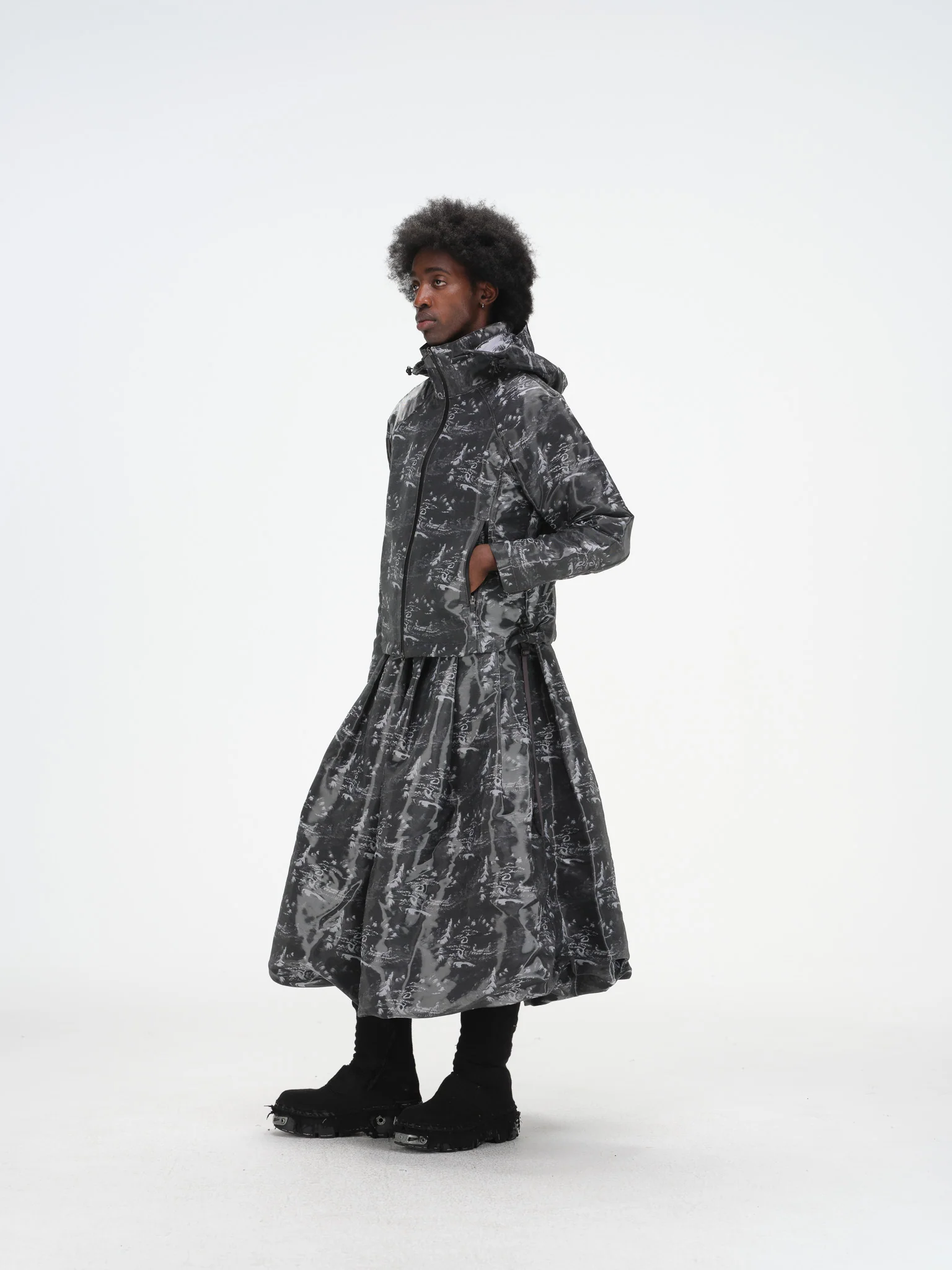 Hooded Technical Jacket - Glossy Ink Wash - Image 8