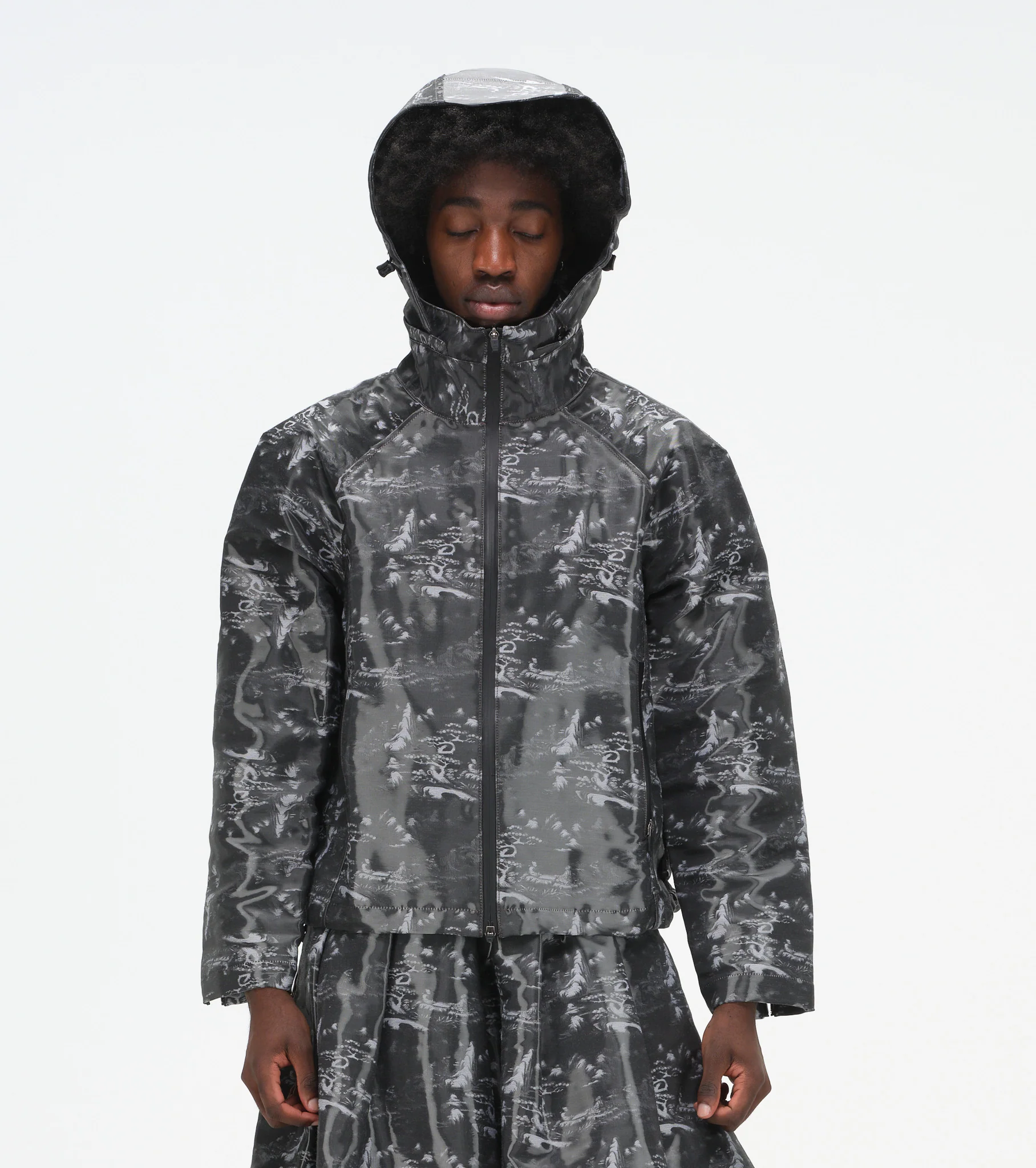 Hooded Technical Jacket - Glossy Ink Wash - Image 9