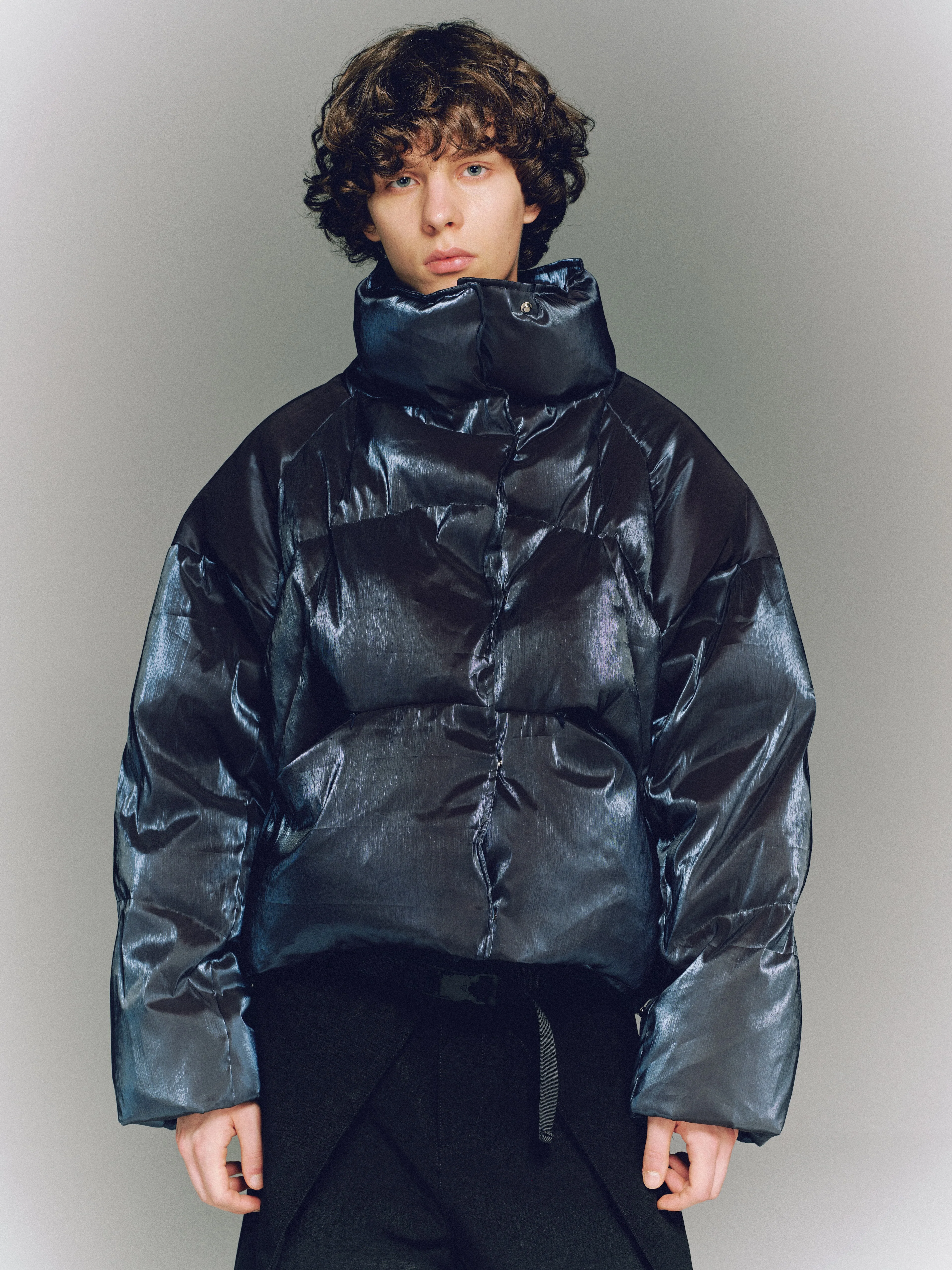 Iridescent Puffer Jacket – Midnight Blue - Image 4